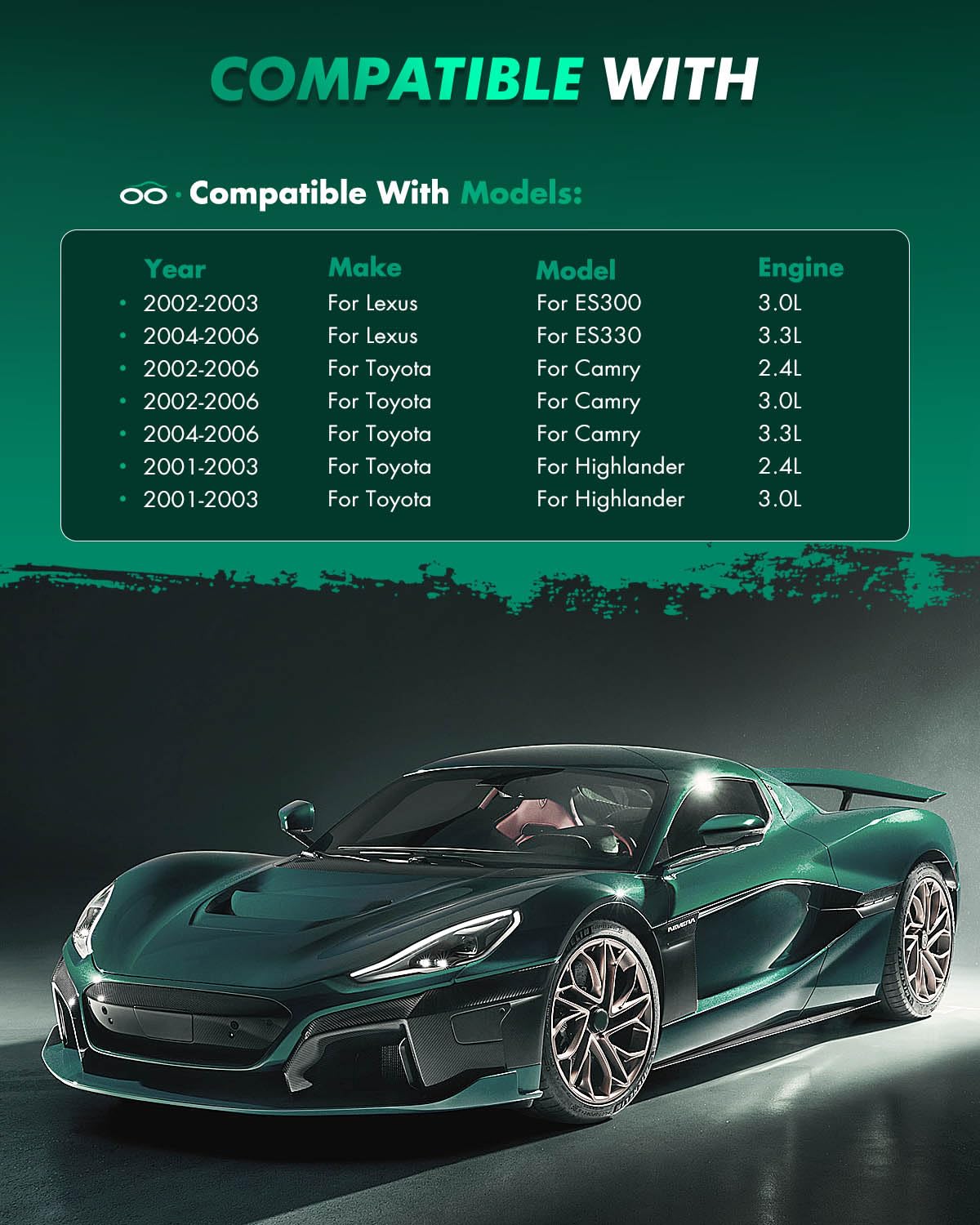 Scitoo D885 Rear Ceramic Brake Pads Sets Fit For Lexus Es300 2002-2003,For Lexus Es330 2004-2006,For Toyota For Camry 2002-2006,