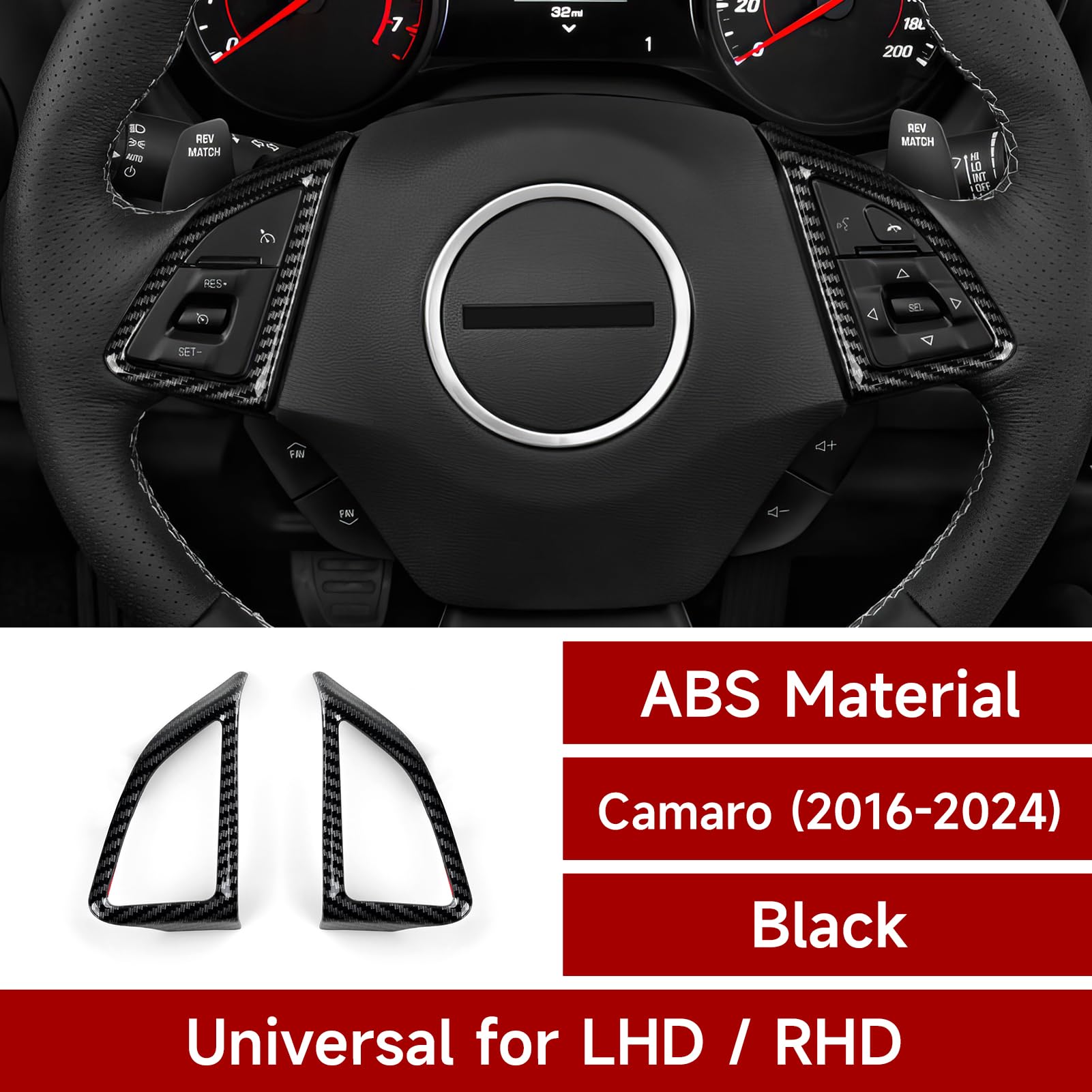 Car Sticker ABS Carbon Fiber Decal Interior Trim Cover for Chevrolet Camaro 2016 2017 2018 2019 2020 2021 2022 2023 2024 Accesso