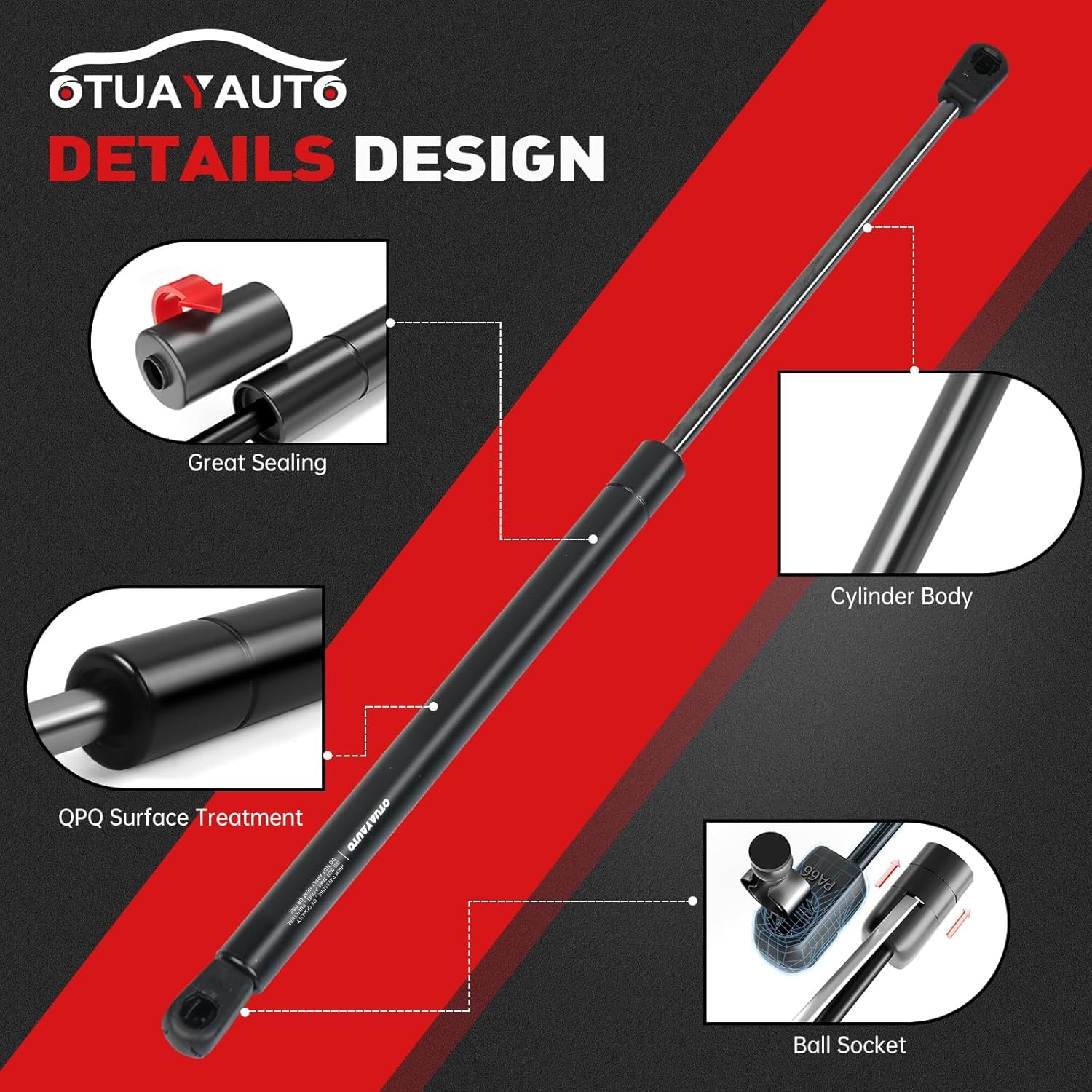 Otuayauto Front Hood Struts - Replacement For Toyota Camry 2007-2011, Gas Spring Prop Rods, Oem# 6333, Pack Of 2