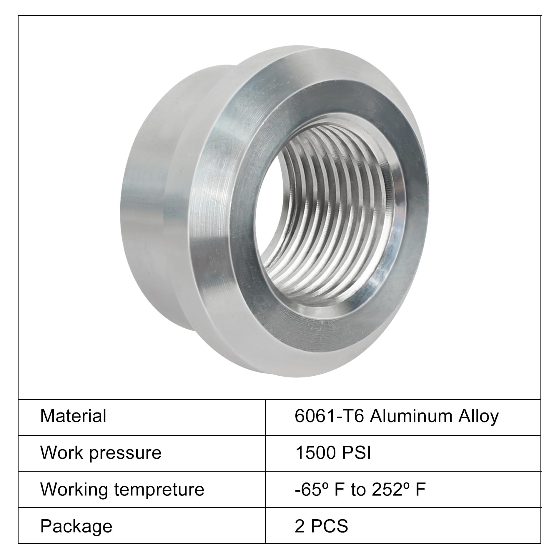 Evil Energy 3/8'' Npt Female Weld On Bung Fitting Aluminum 2Pcs