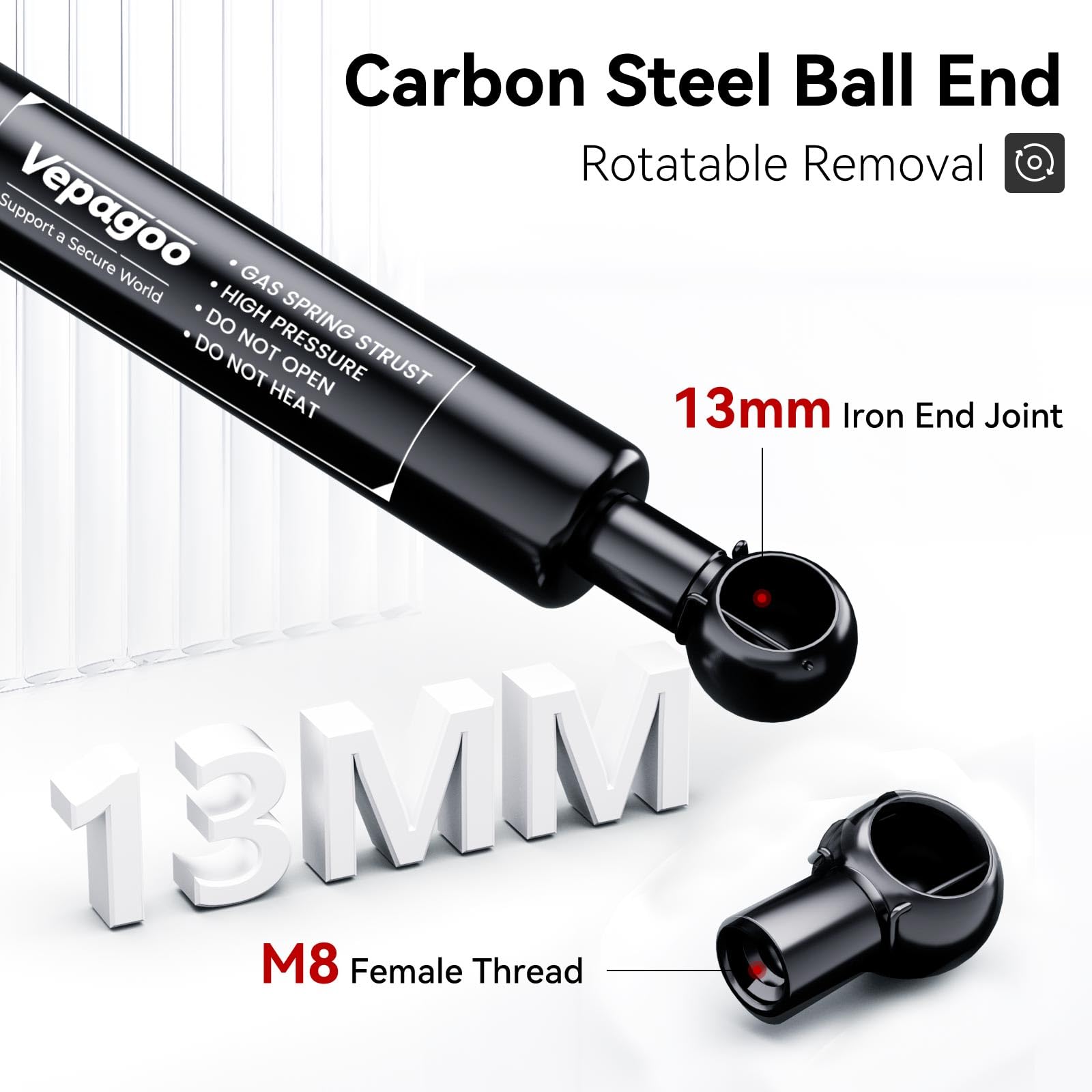 Vepagoo 38 Inch 60Lb/267N Gas Struts Shocks For Heavy Duty Lid, Lift Support For Tonneau Cover Truck Rv Bed Snowmobile Trailer B