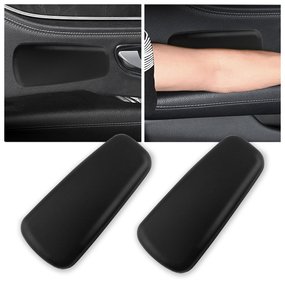 OFBAND 2PCS Elbow Pad Arm Rest for Car,Soft Leather Arm Rest Pillow with One-Piece Molding for Comfortable Support,Universal Car