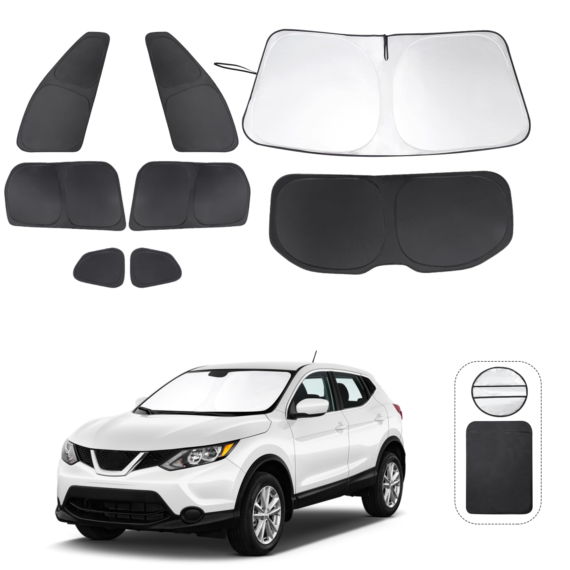 Tinglu Window Shades For Nissan Rogue Sport(Not For Rogue) 2017-2024 Accessories Car Side Full Windows Rear Triangular Windshiel