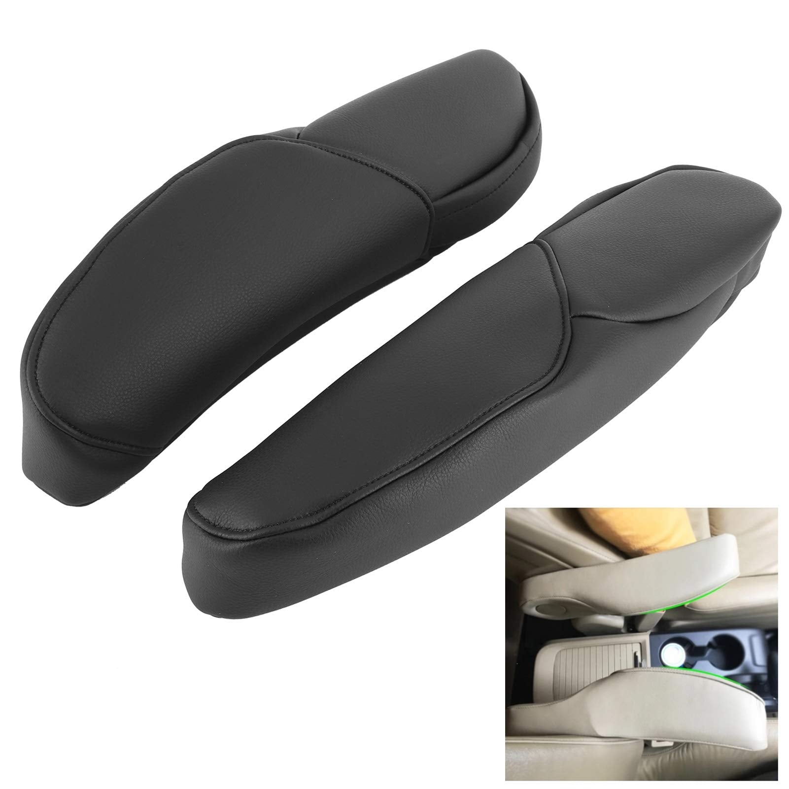 2Pcs Car Seat Armrest Handle Cover, Microfiber Leather Seat Armrest Car Interior Accessory Fit for CRV 2010-2017(Black)