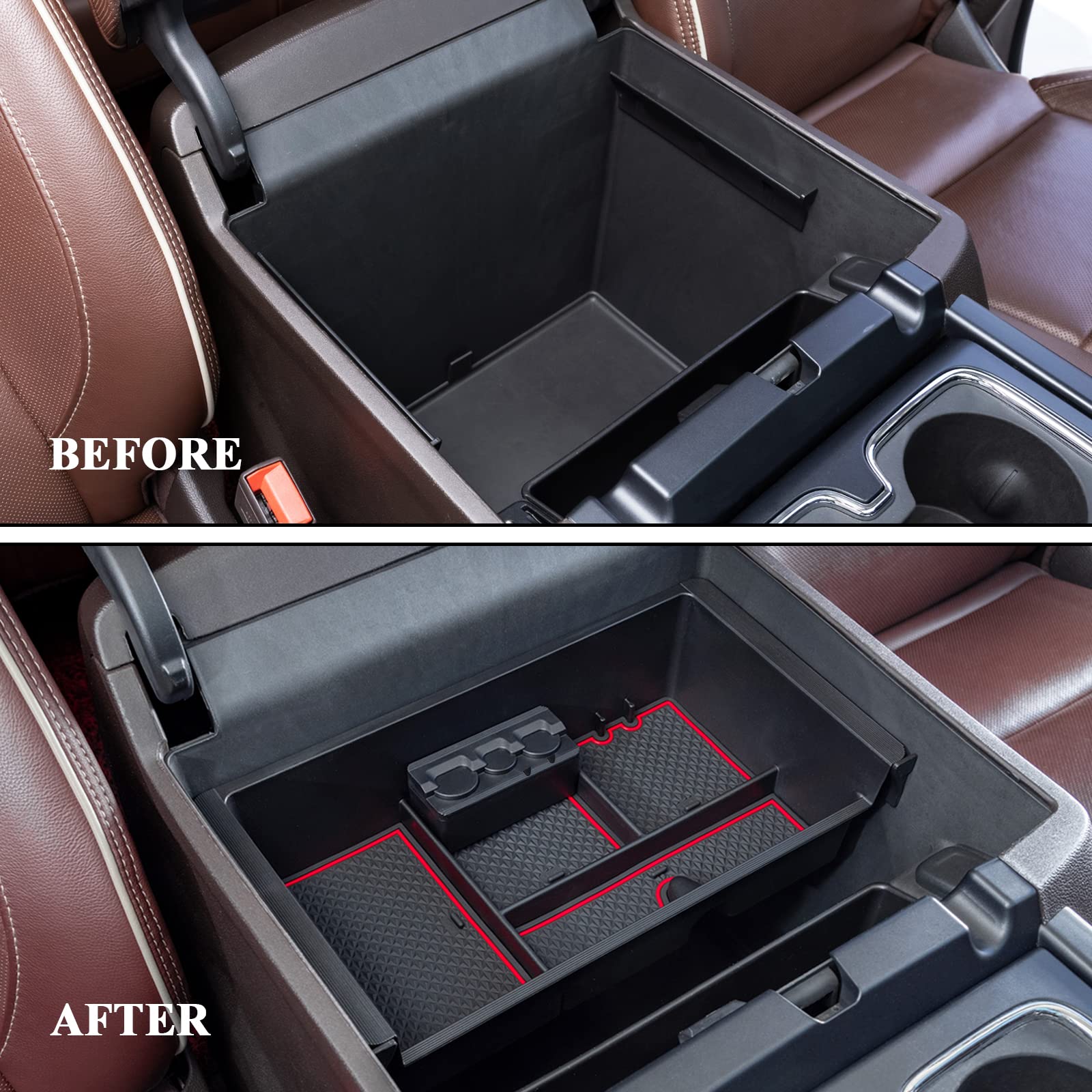 Jkcover Compatible With Chevy Silverado/Gmc Sierra 2014-2018 And Chevy Tahoe Suburban/Gmc Yukon 2015-2020 Center Console Organiz