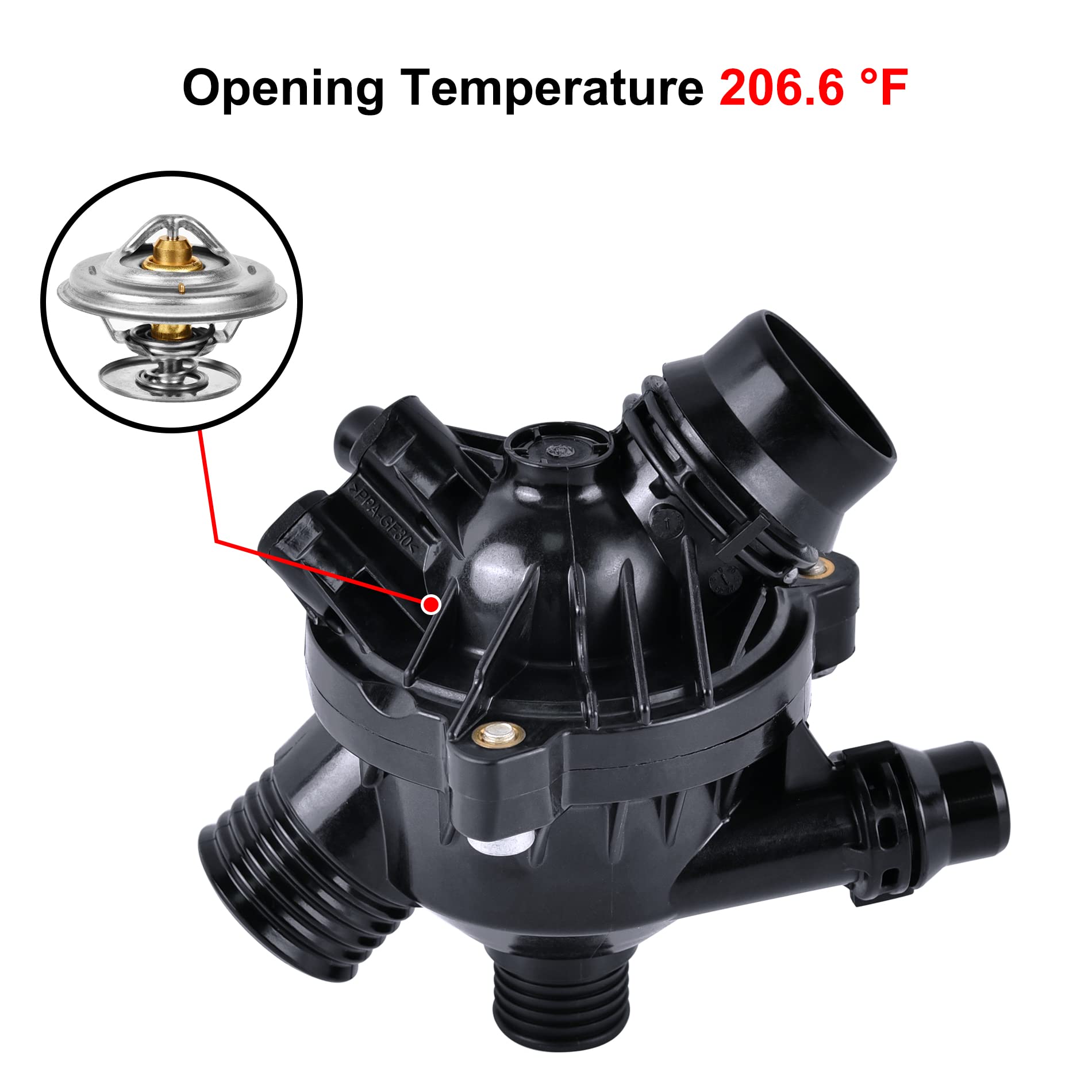 Evil Energy Thermostat Housing Assembly, 11537549476, Compatible With Bmw E60 E65 E90 335I 535I 128I 135I