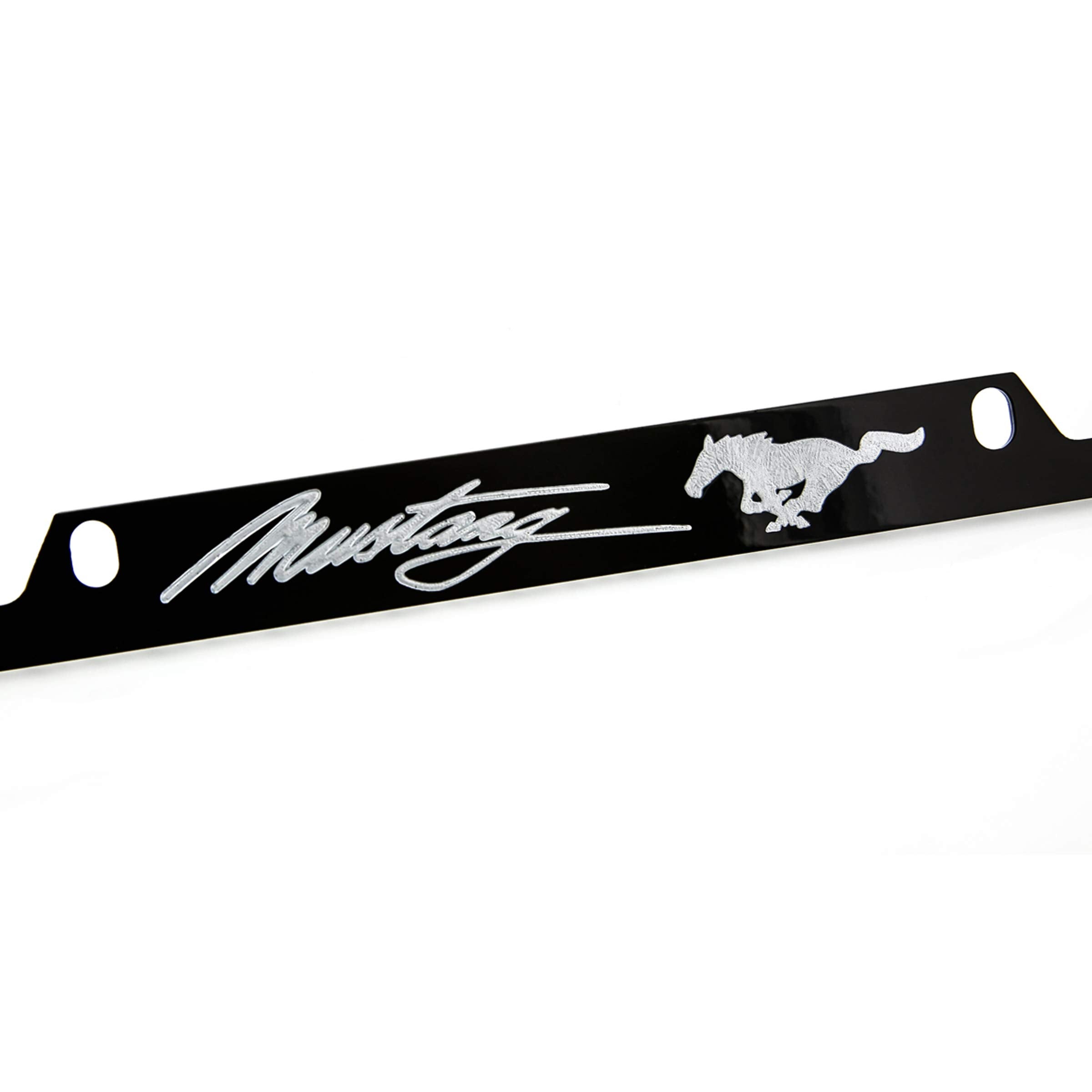 Ford Mustang License Plate Frame Holder … (4 Hole, Black/Bottom)