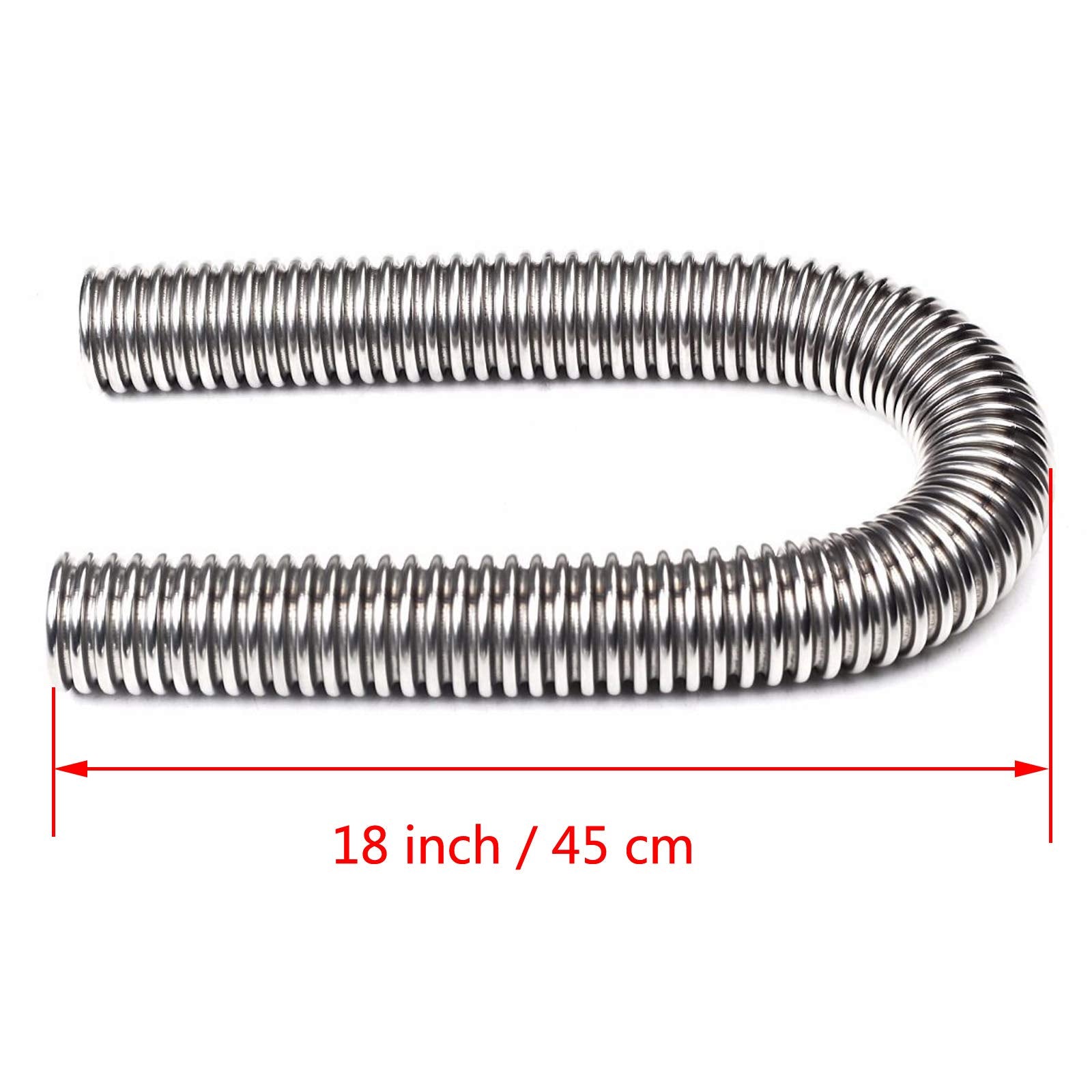 BLACKHORSE-RACING 36 inch Silver Stainless Steel Radiator Flexible Coolant Water Hose Kit and Caps Universal