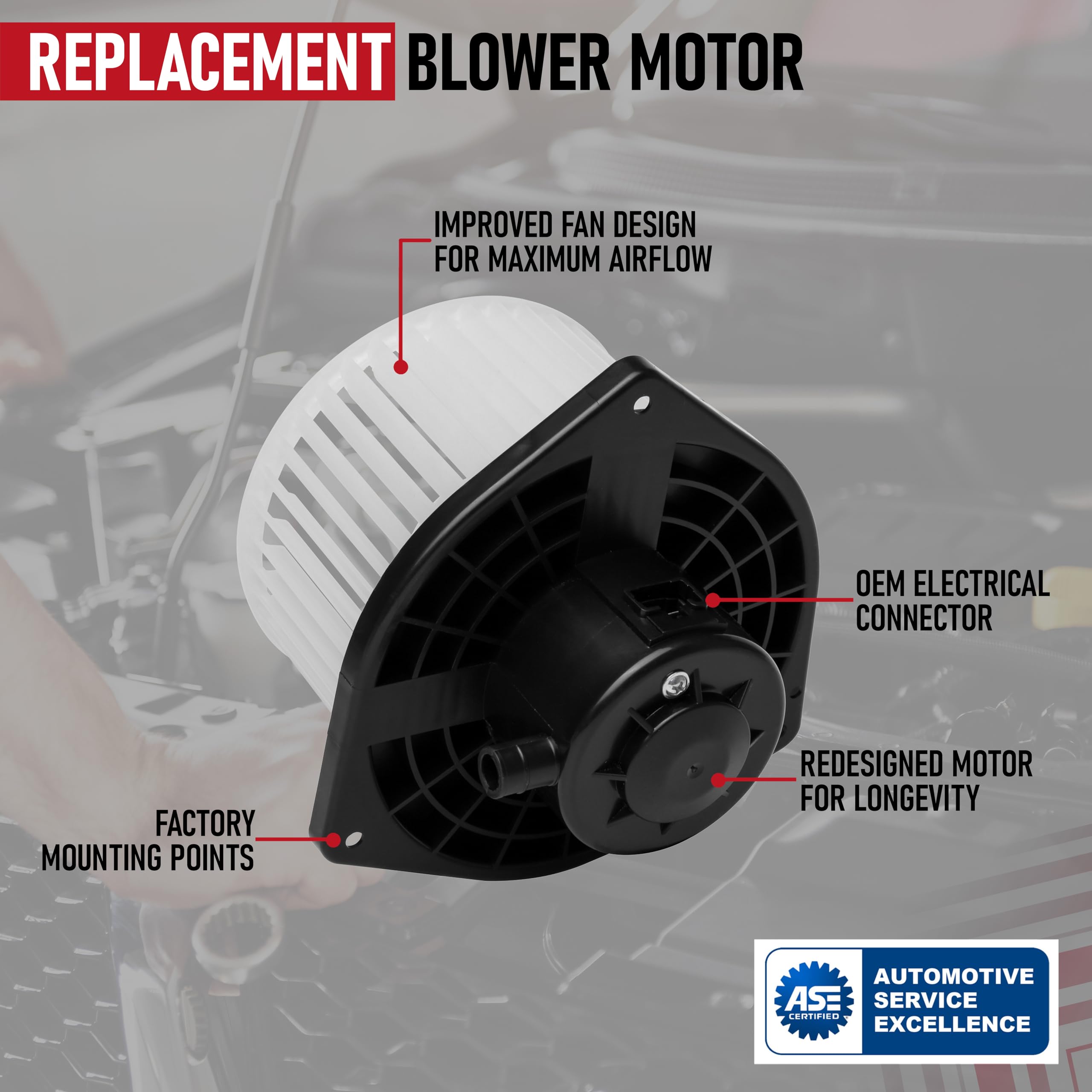 Blower Motor Replacement Assembly By Aa Ignition - Compatible With Mitsubishi Vehicles - 2008-2017 Lancer & 2008-2018 Outlander,