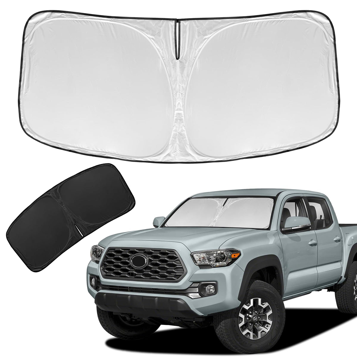 for Toyota Tacoma 2016-2023 2024 2025 Sun Shade Sunshade Windshield Cover - 4 Layers Front Window Shade Custom Fit Tacoma 2Dr 4D