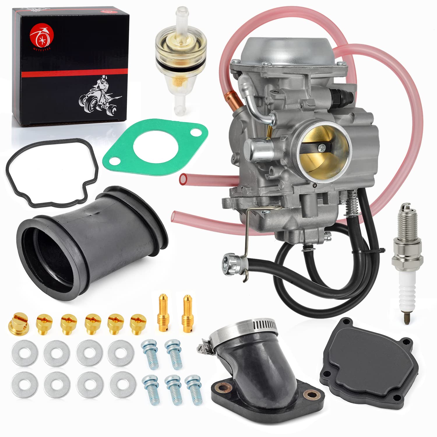 Moto1988 Carburetor Carb & Intake Manifold Boot For Arctic Cat 250 1999 2000 2001 For Arctic Cat 300 1998 1999 2000 Carb