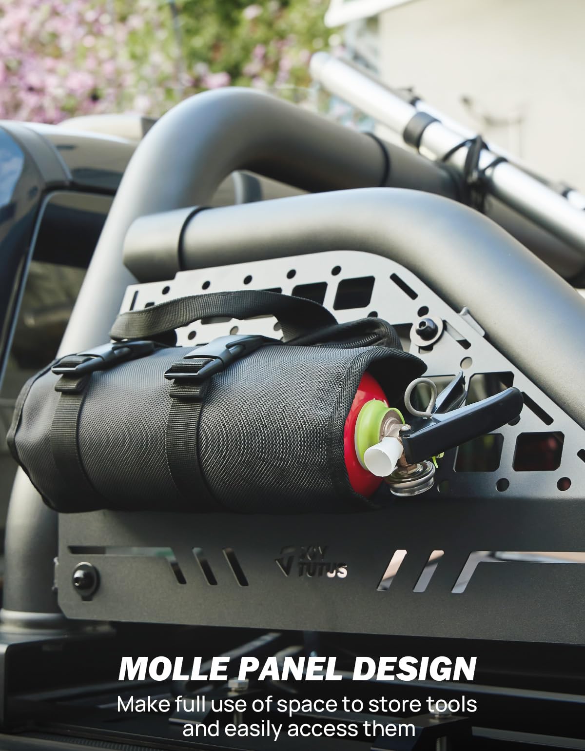 JOYTUTUS Roll Bar for Full-Size Truck Adjustable Chase Rack Pickup Sport Bar Compatible with F150, F250, F350, Silverado, Sierra