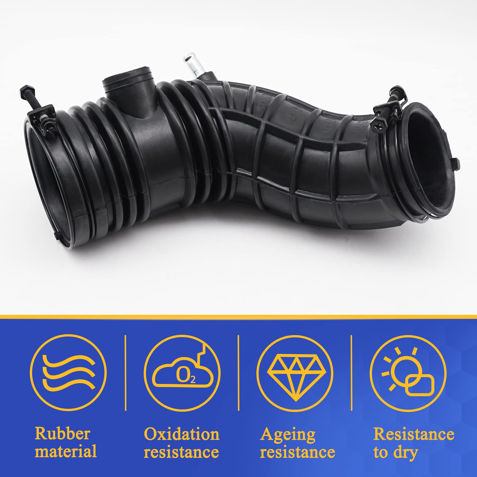 Air Intake Hose Cleaner Tube With Clamps For Honda Accord L4 2.4L 2003 2004 2005 2006 2007 (Oem# 696-739 17228-Raa-A00)