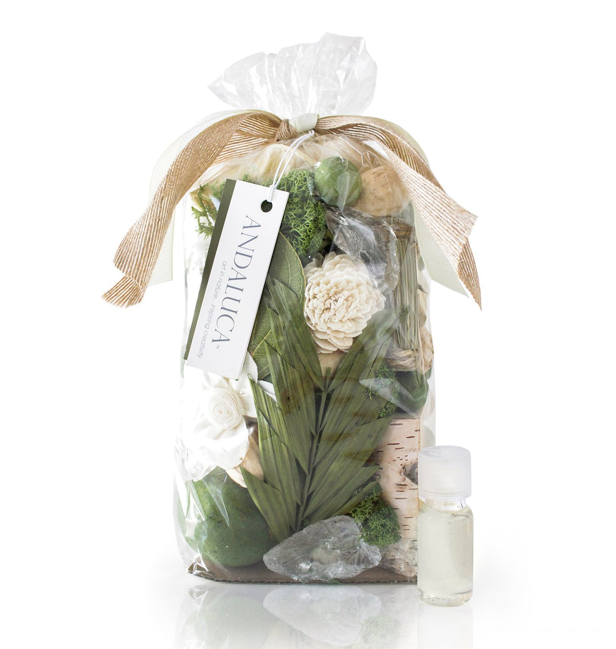 Andaluca Gardens Of Bali Scented Potpourri  Made In California  Large 20 Oz Bag  Fragrance Vial  Scents Of Crushed Jasmine Leave