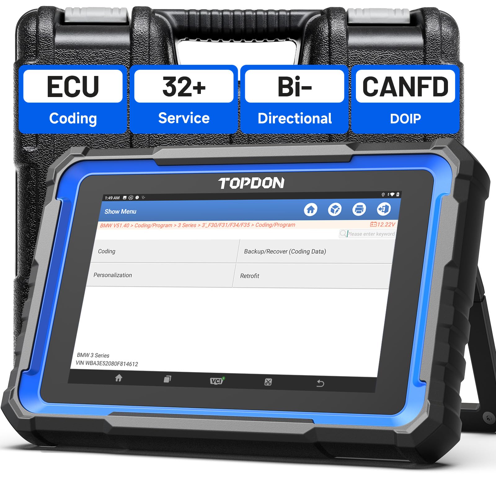 TOPDON Phoenix Nano, 2025 New Bidirectional Scan Tool, ECU Coding Tool, FCA AutoAuth, CAN FD/DoIP Protocols, 32+ Special Functio