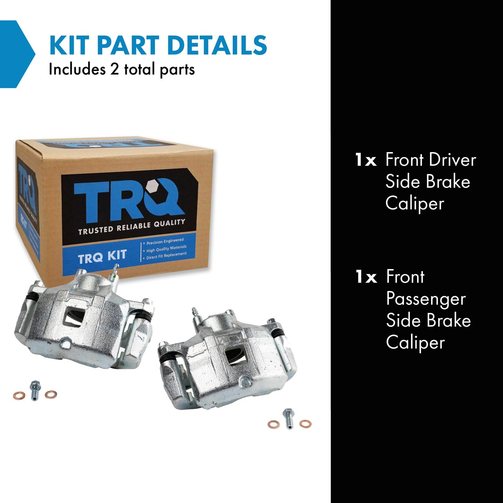 Trq Front Brake Caliper Set Compatible With 2008-2016 Mitsubishi Lancer 2007-2017 Outlander 2011-2016 Outlander Sport