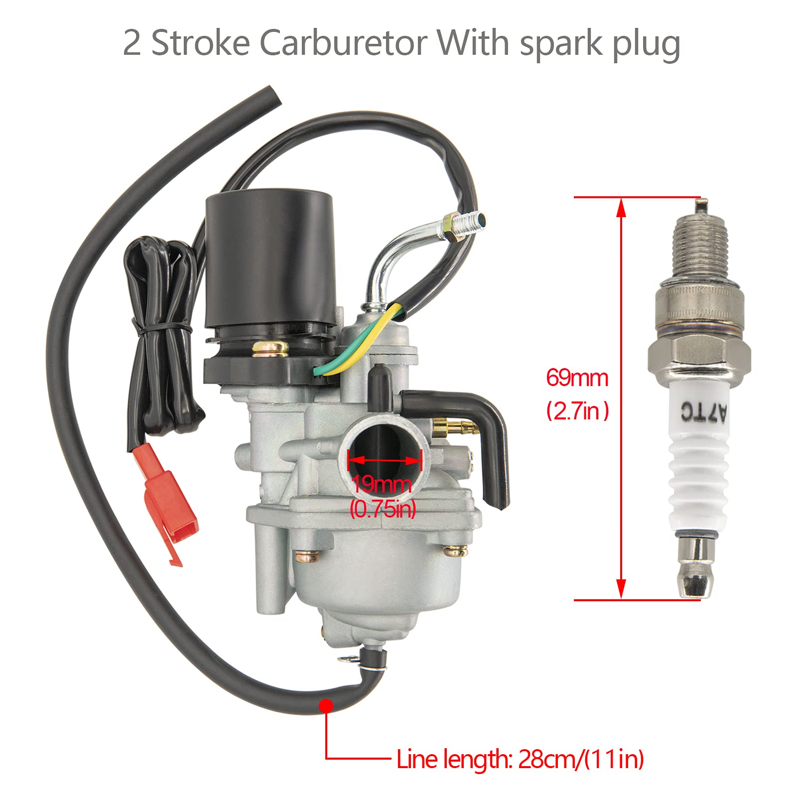 2 Stroke Carburetor Carb Compatible For Dinli 50Cc 70Cc 90Cc 100Cc 110Cc Atv Quad Carb, For Dino Jp Beast Helix Dl603 With 38Mm