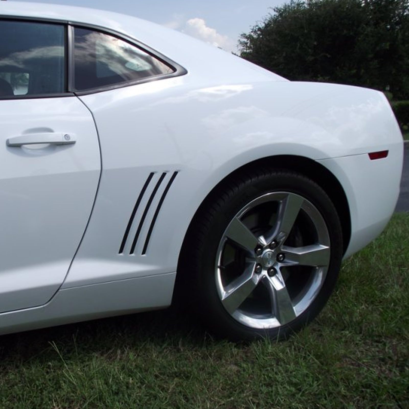 Xotic Tech Compatible with Chevy Camaro L&R Side Vent Insert Black Stripe Decal Inlay Sticker 2010-2021