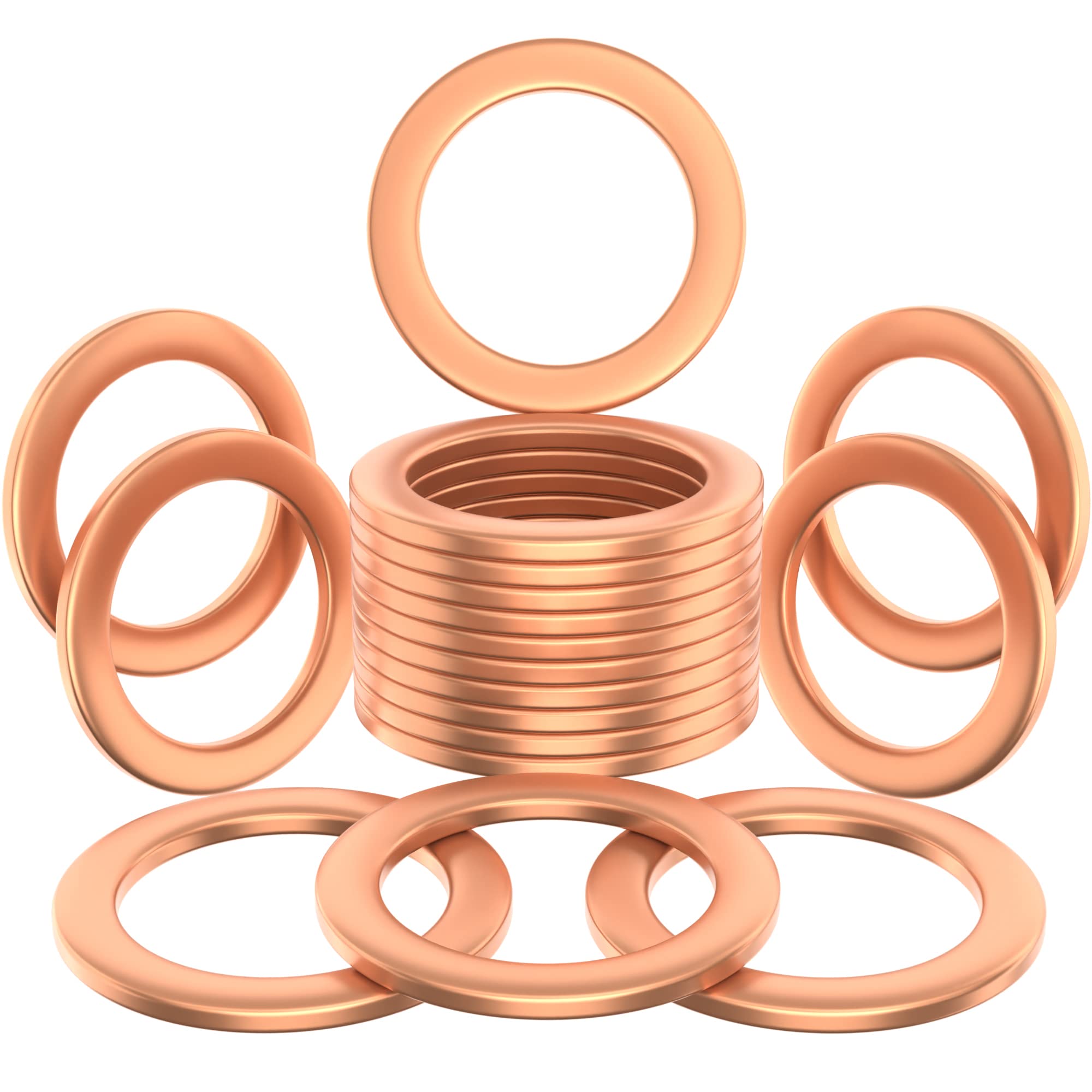 15 Pcs Oil Drain Plug Gasket - 14Mm Cooper Crush Washer Oil Drain Plug - Replacement For Mercedes Oil Crush Washer Oem Pn 007603