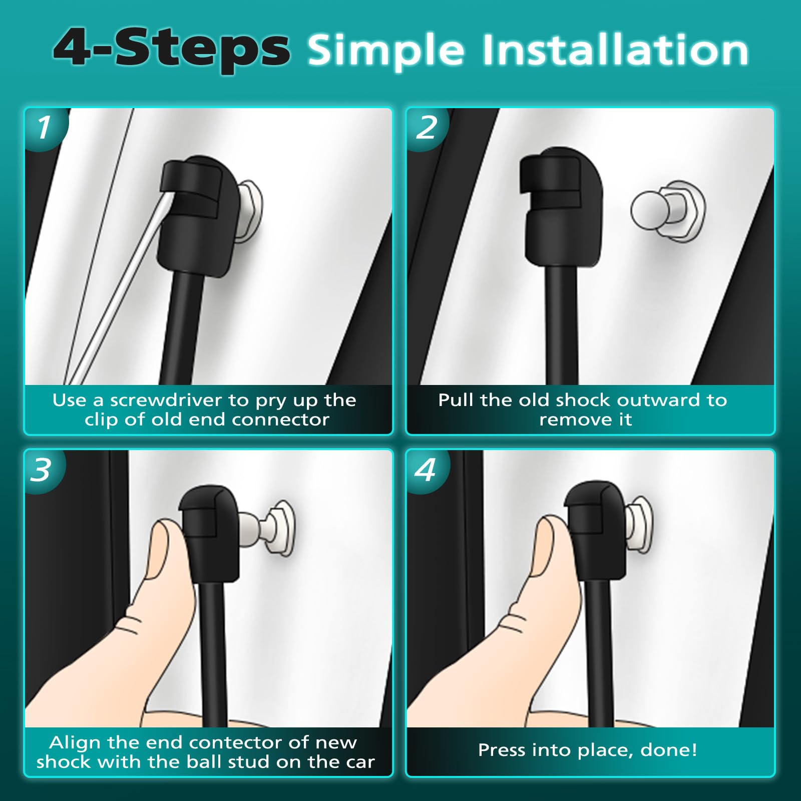 Se180P70 18 Inch 70 Lb/312 N Gas Strut Spring Shock For Leer Are Camper Shell Window, Gas Spring For Truck Cap Canopy, Gas Shock For Snugtop Truck Pickup Topper Replacement Part, Pack Of 2