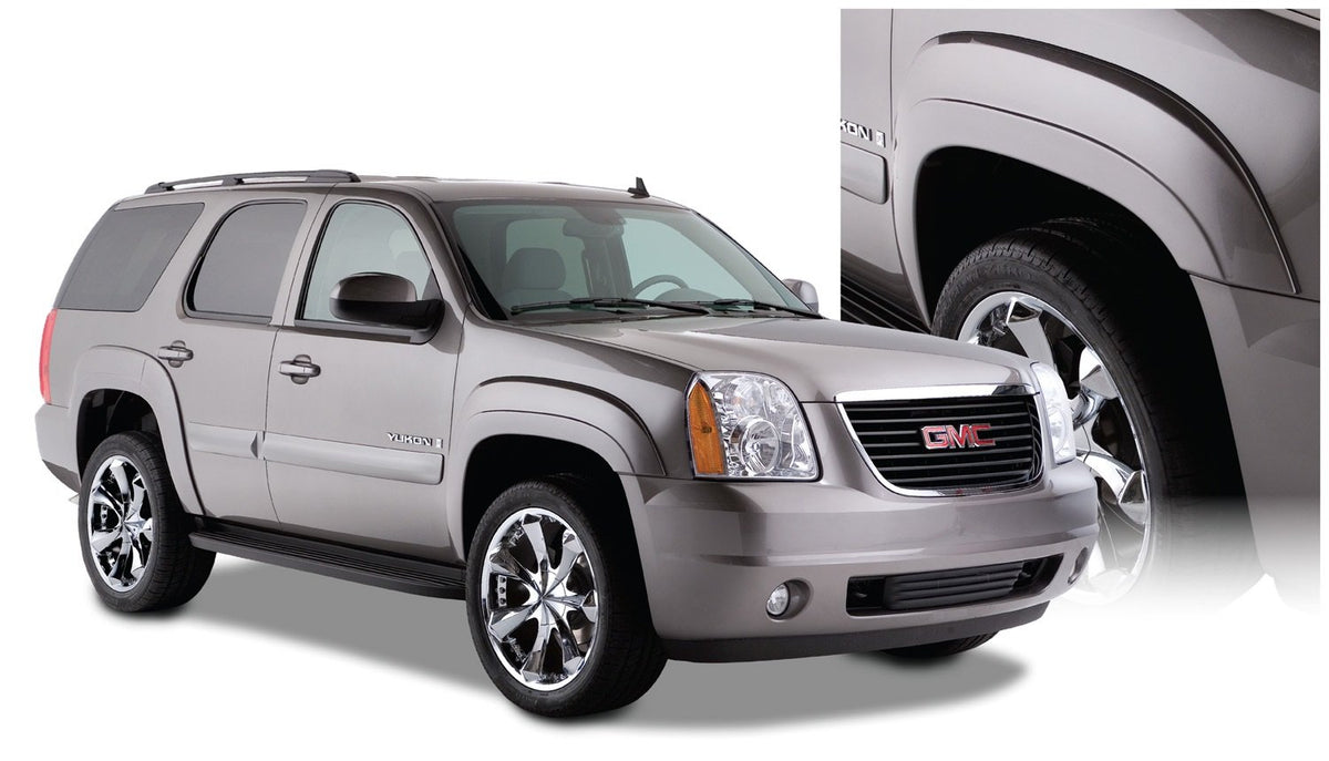 Bushwacker OE Style Factory Front & Rear Fender Flares | 4-Piece Set, Black, Smooth Finish | 40922-02 | Fits 2007-2011 GMC Yukon