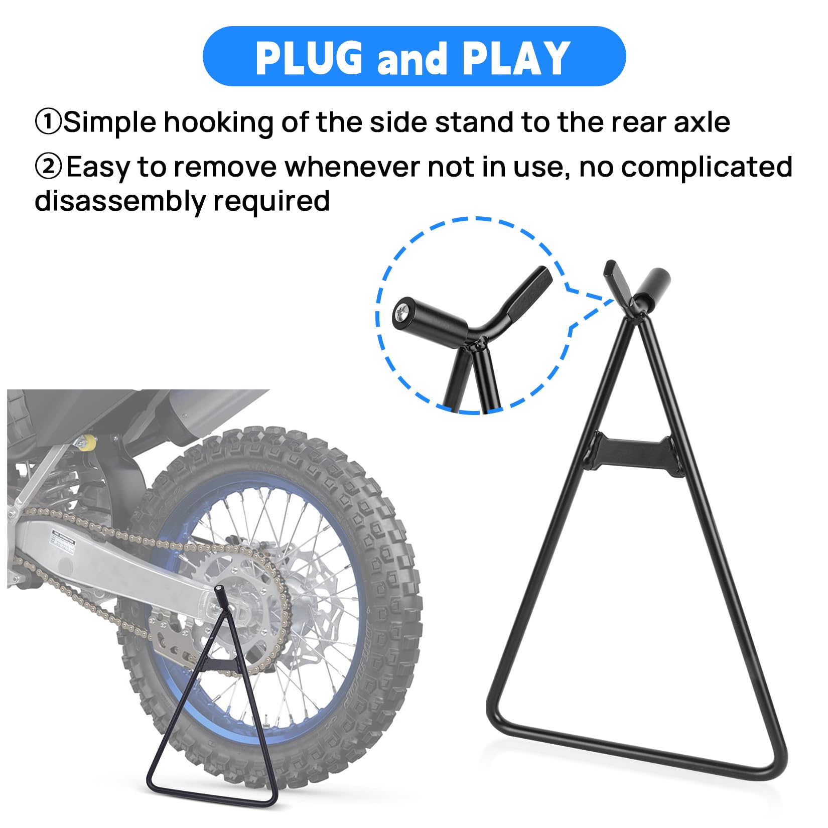 Triangle Stand 80-500Cc, Psler A Stand Motorcycle Triangle Stand For Dirt Bike, Supermoto, Motocross, Enduro, Black