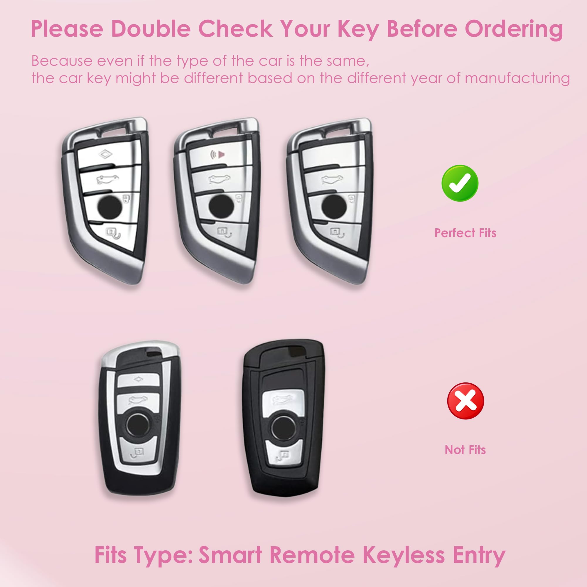 Meruns Compatiable with BMW key fob cover with Diamond Bling Keychain, Car Accessories Key holder Shell Compatiable with BMW X1