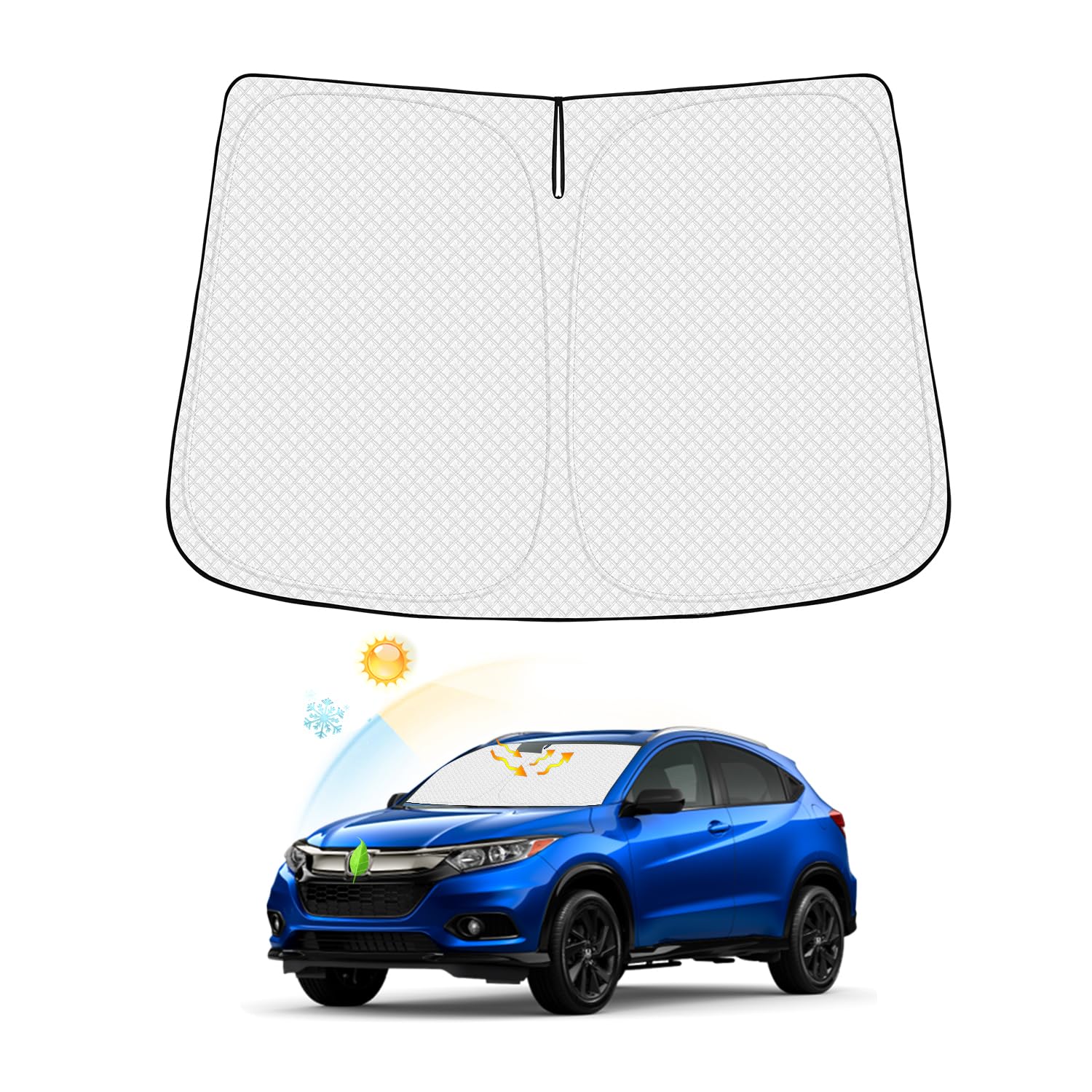 Canvcle Windshield Sun Shade For Honda Hr-V 2016-2022 Hrv Accessories Thicken 6-Layer Foldable Front Window Sunshade Cover Sun V