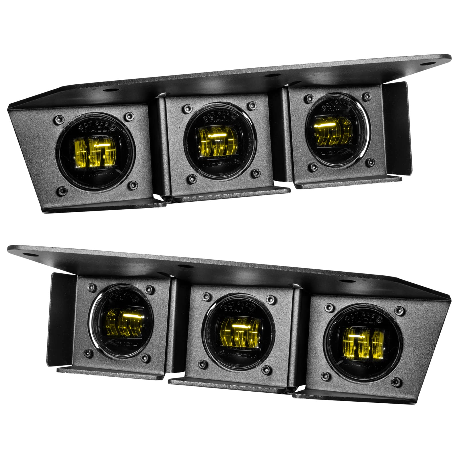 Oracle Lighting 5890-006 Yellow Triple Led Fog Light Kit For Steel Bumper Fits 2021 2024 Bronco - Six High-Powered Emitters, Provides Significant Visibility