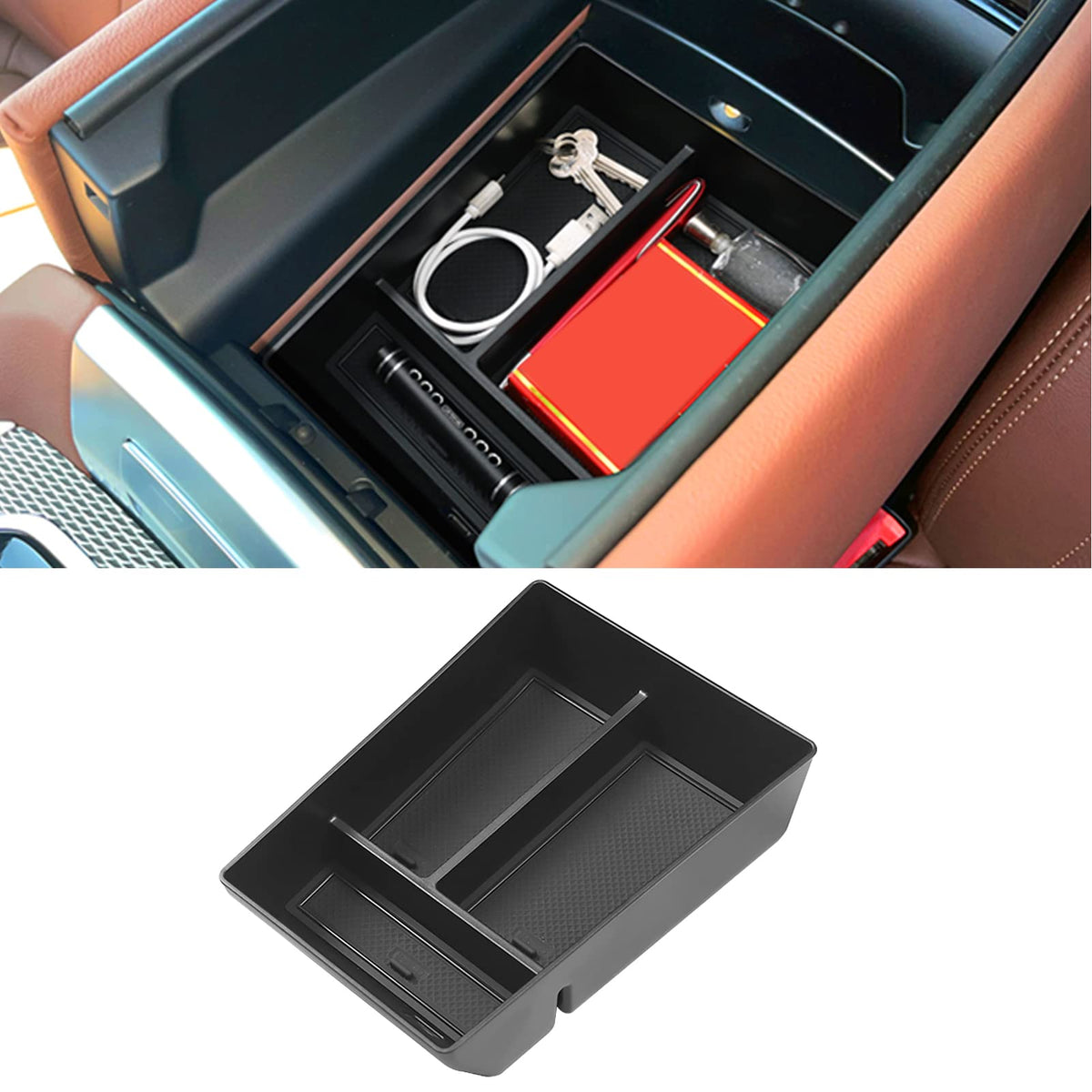 Jaronx Compatible With Bmw X5 G05/ X6 G06/ X7 G07 Center Console Organizer, Console Organizer Center Console Tray Console Storag