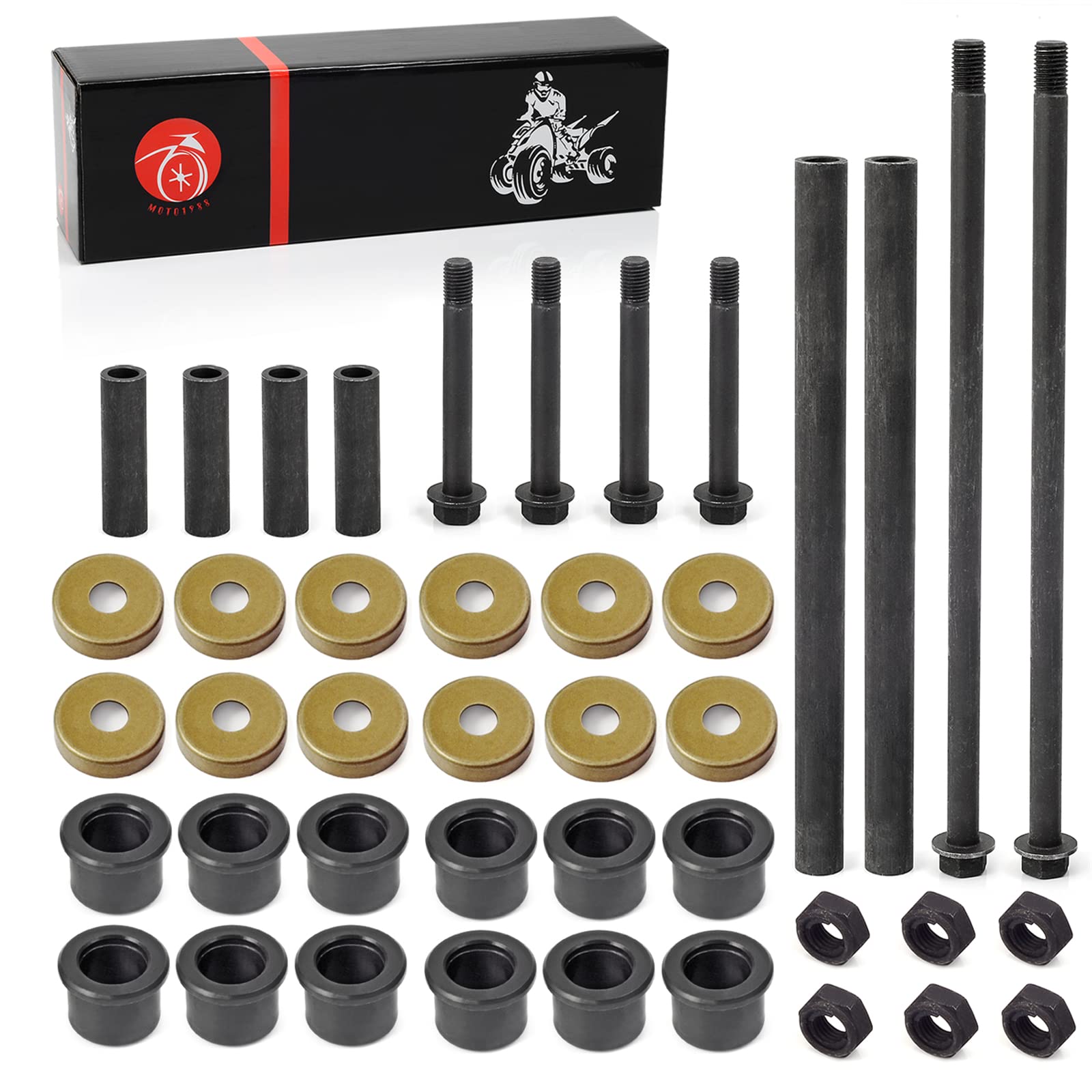 Front Arm Bushing Dust Cover Seal Caps Bolts & NUT Shaft Collars Upper Lower Rebuild kit For YAMAHA Banshee 350 YFZ 350 450 Rapt