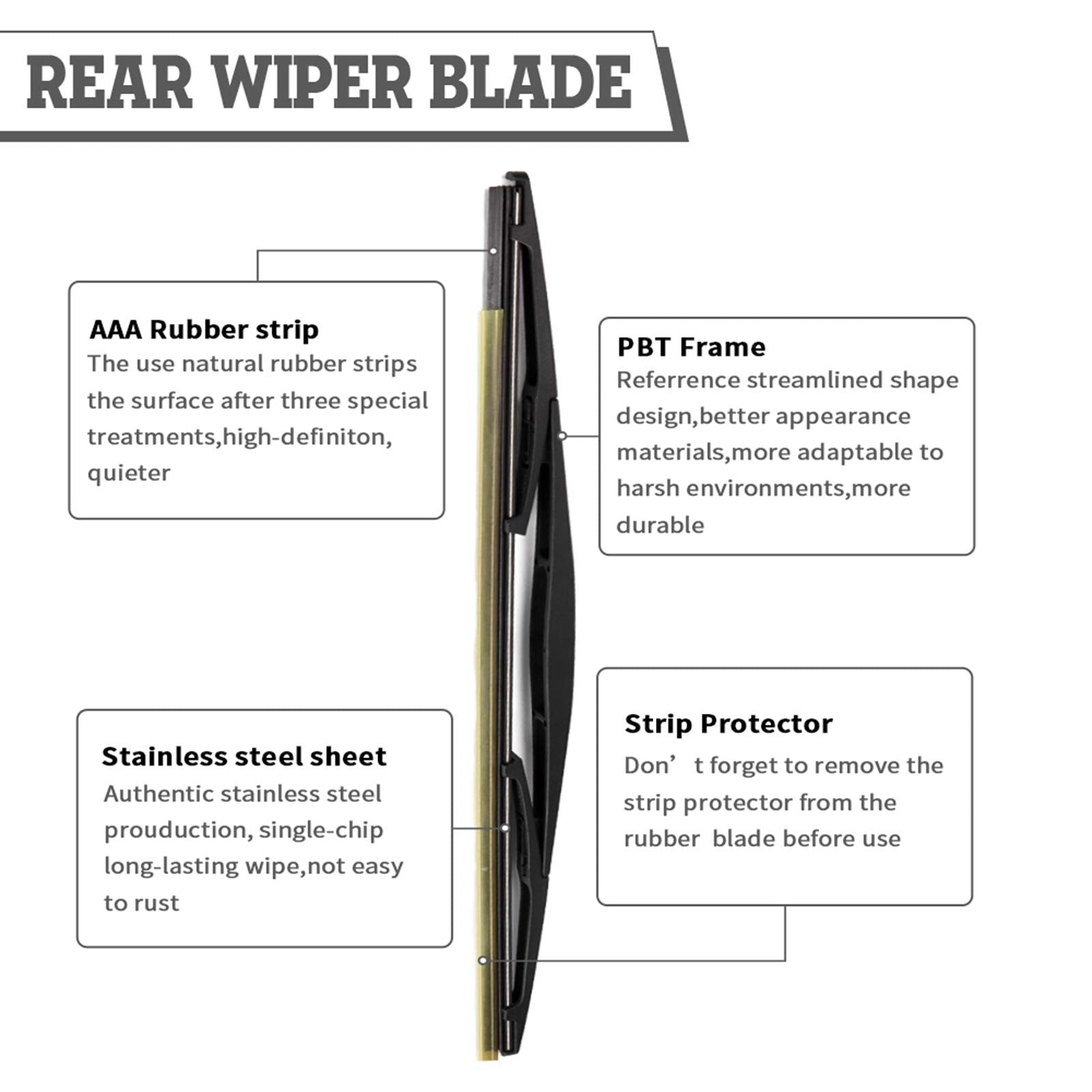 Hodee Rear Wiper Arm Blade Nut Set Replacement For Acura Mdx 2007-2016,Rear Wiper Cover Accessories Assembly, Wiper Cap Set For