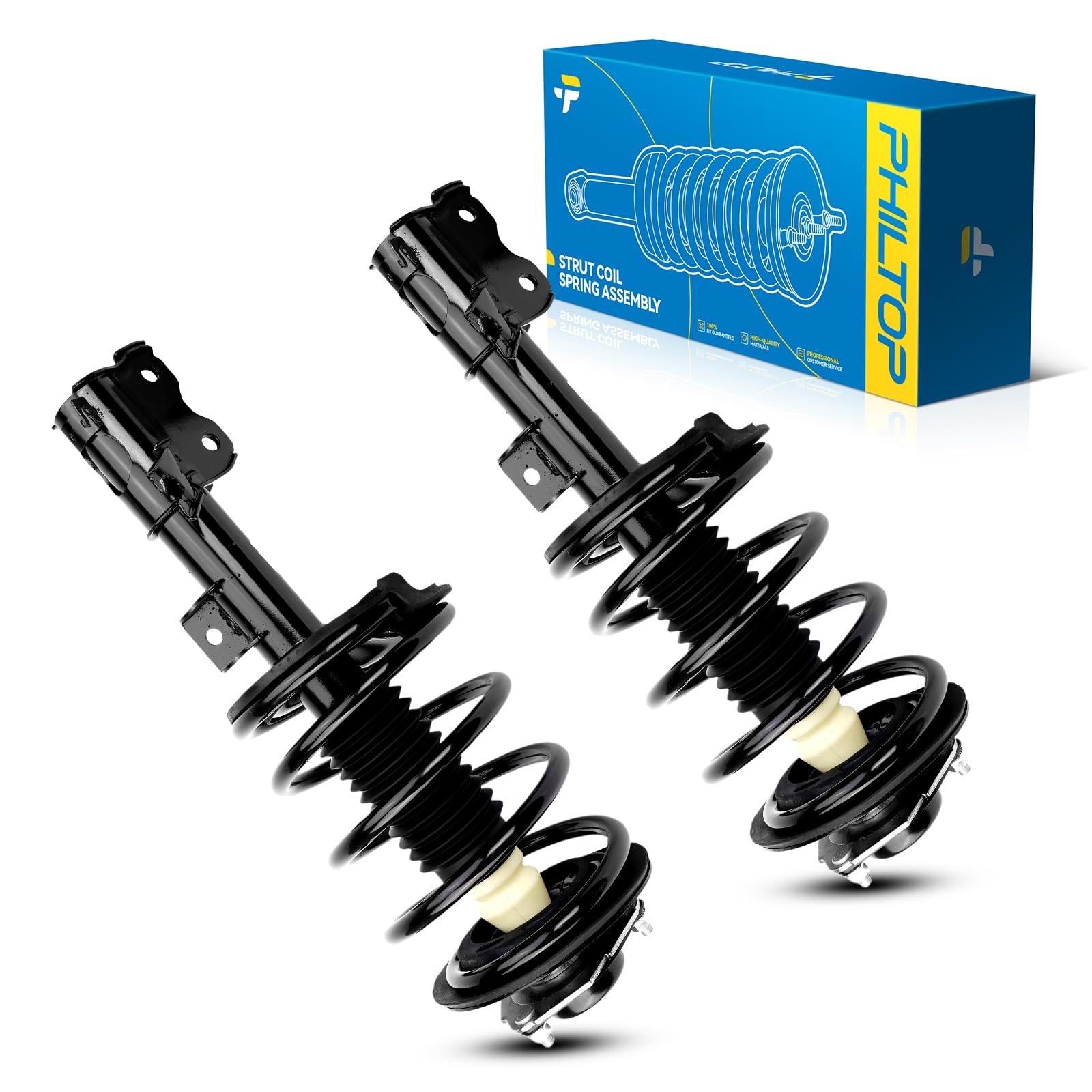 Philtop Front Struts Shock Absorber Fit For Maxima 2004 2005 2006 2007 2008, Complete Struts With Coil Spring Assembly, Quick Su