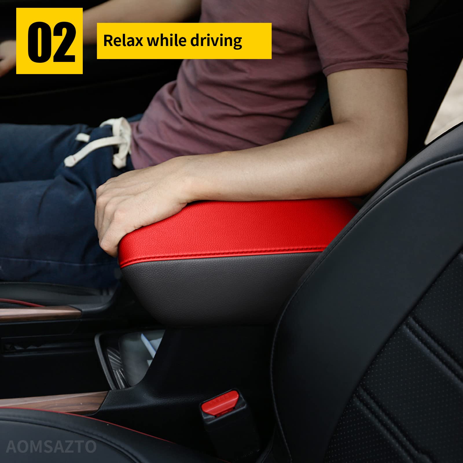 Aomsazto Red Armrest Cover For 2022-2017 Crv Honda Console Protector Pad For Cr V