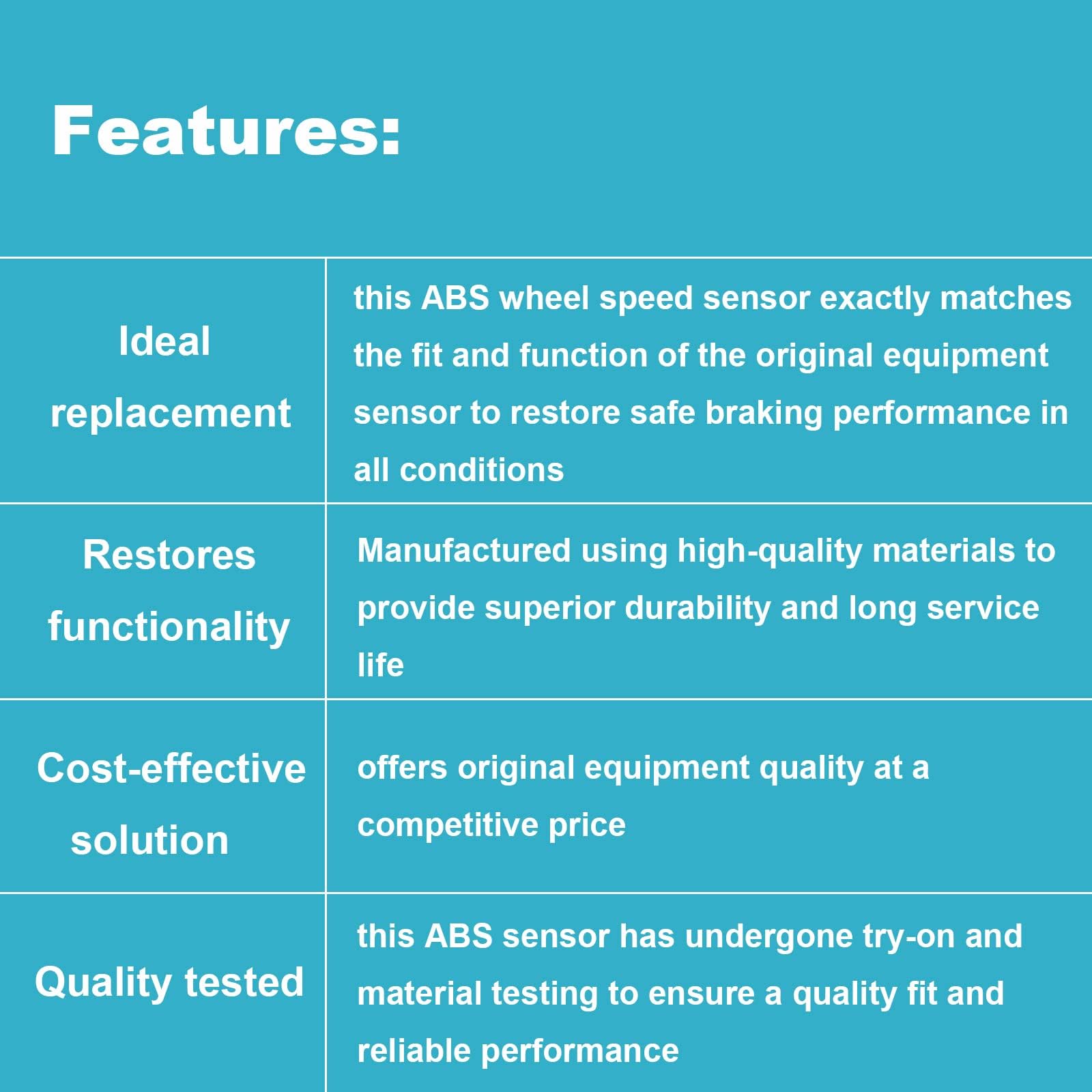 Ensun Abs Wheel Speed Sensor 34521164651 Front + 34521164652 Rear Replacement For 3-Series E46 | Set Of 4