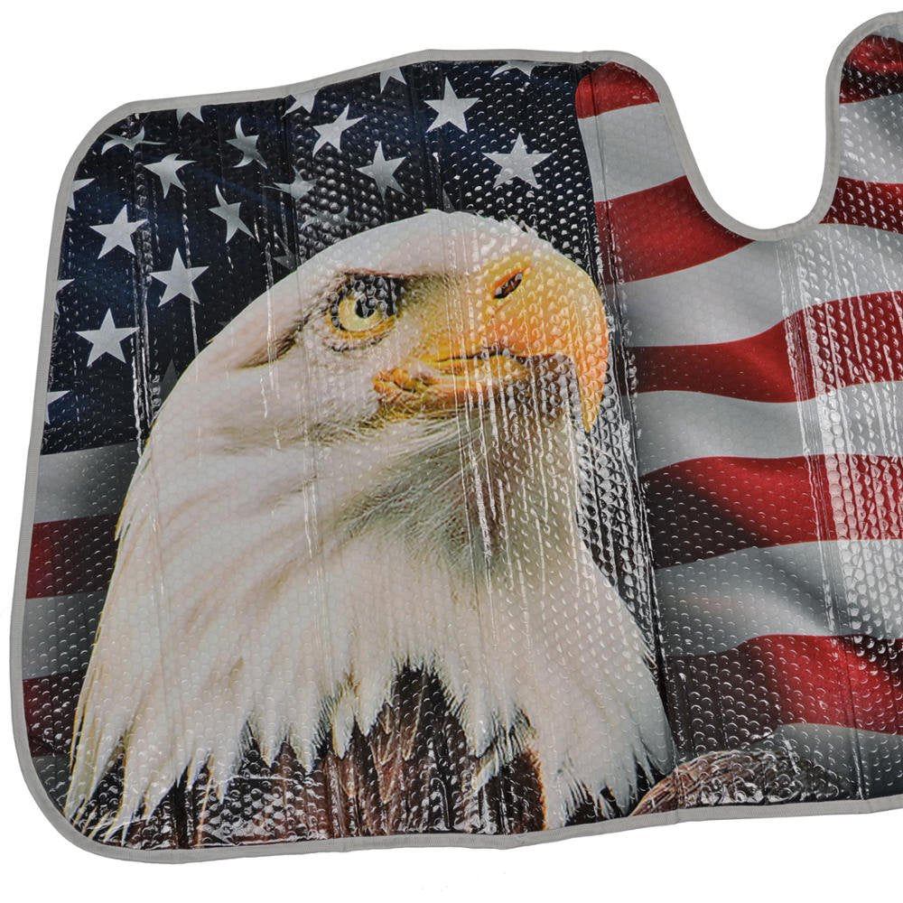 Bdk Usa Patriotic American Flag Sun Visor For Car Windshield Cover - Bald Eagle Truck Window Shade 4Th Of July Car Flag Sun Viso