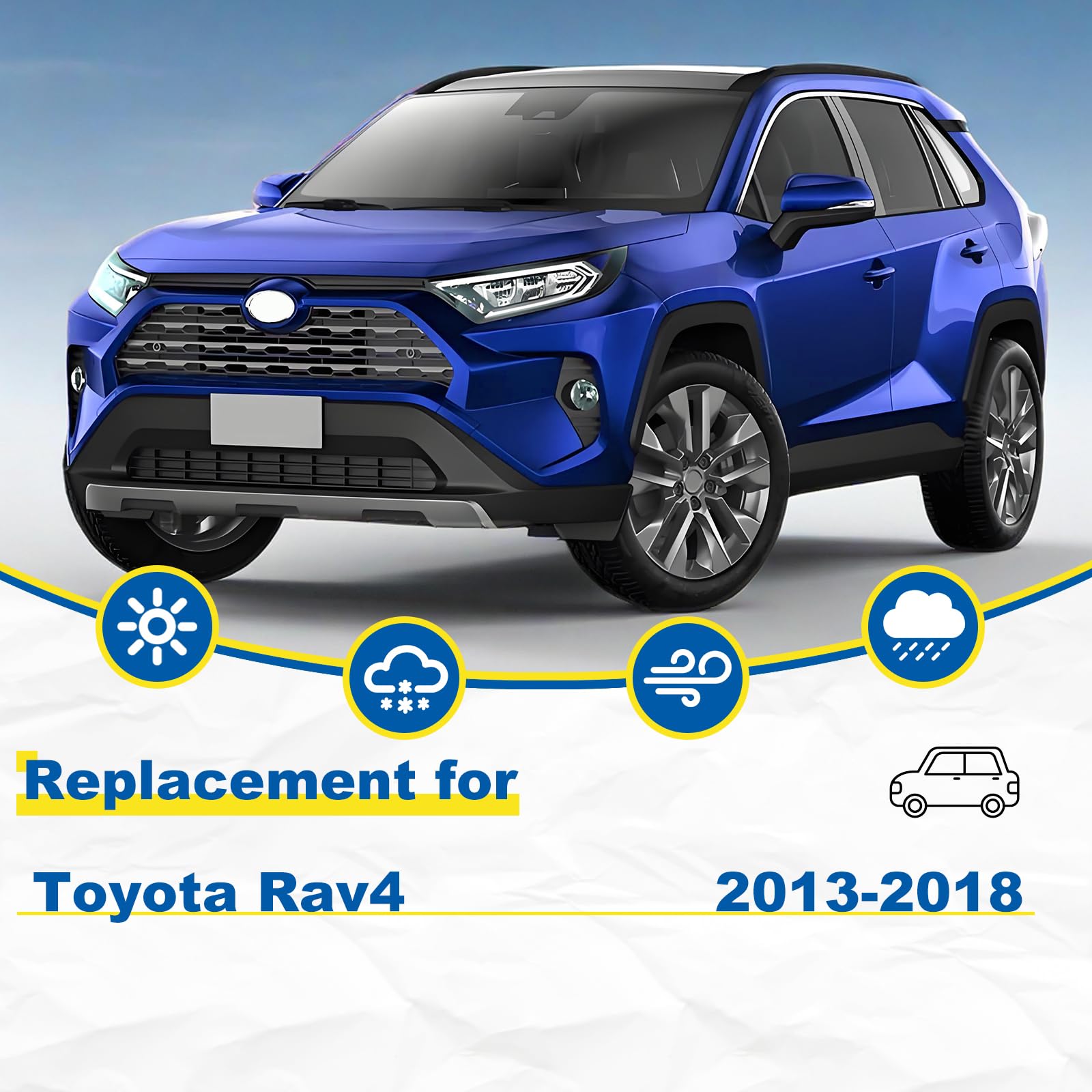 Hrsno 26''+16'' Windshield Wipers With 10'' Rear Wiper Blade Sets Automotive Replacement For Toyota Rav4 2013-2018,Hyundai Kona