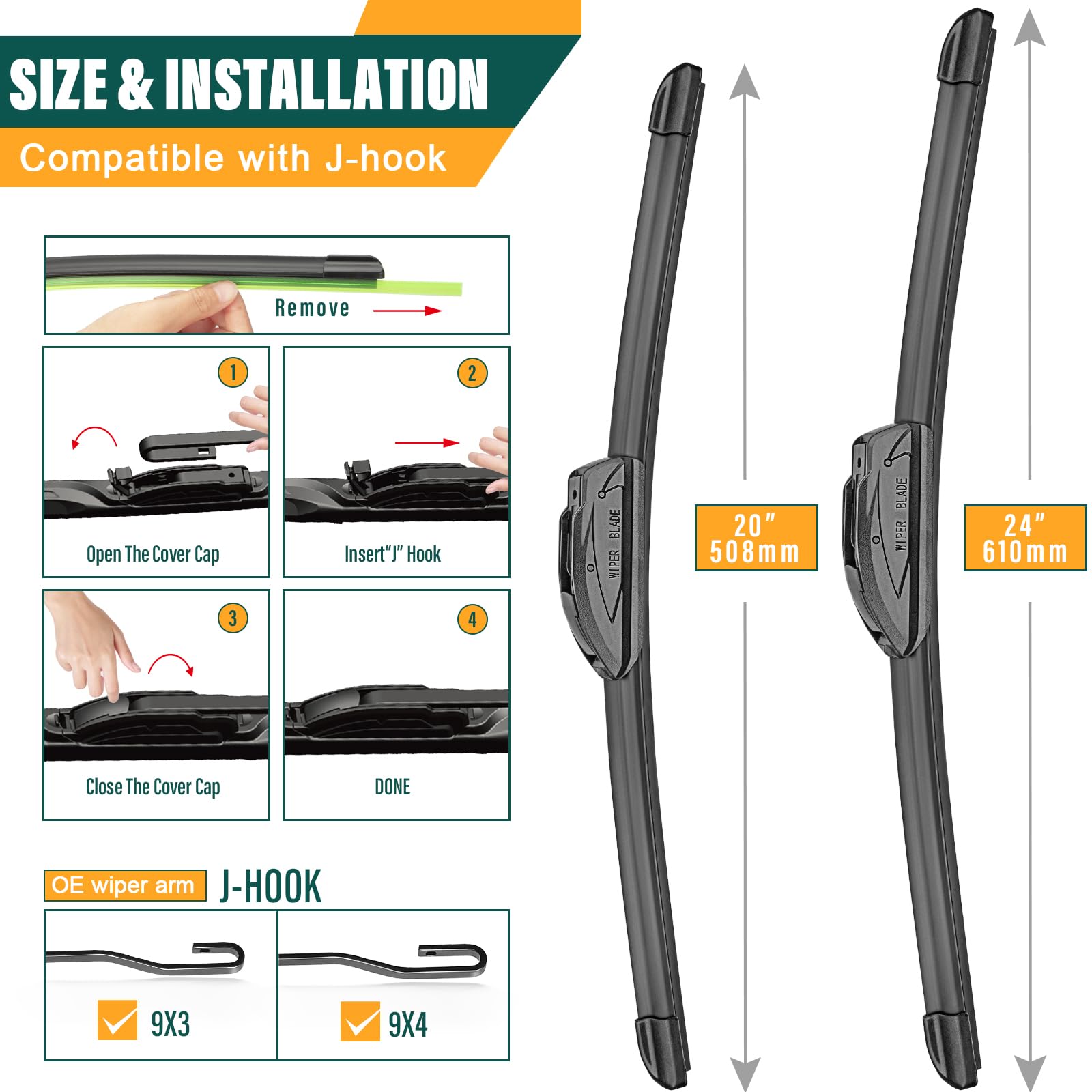 Kvq Windshield Wiper Blades Replacement For Chevy Chevrolet Traverse 2018 2019 2020 2021 2022 2023 Original Factory Quality Fron