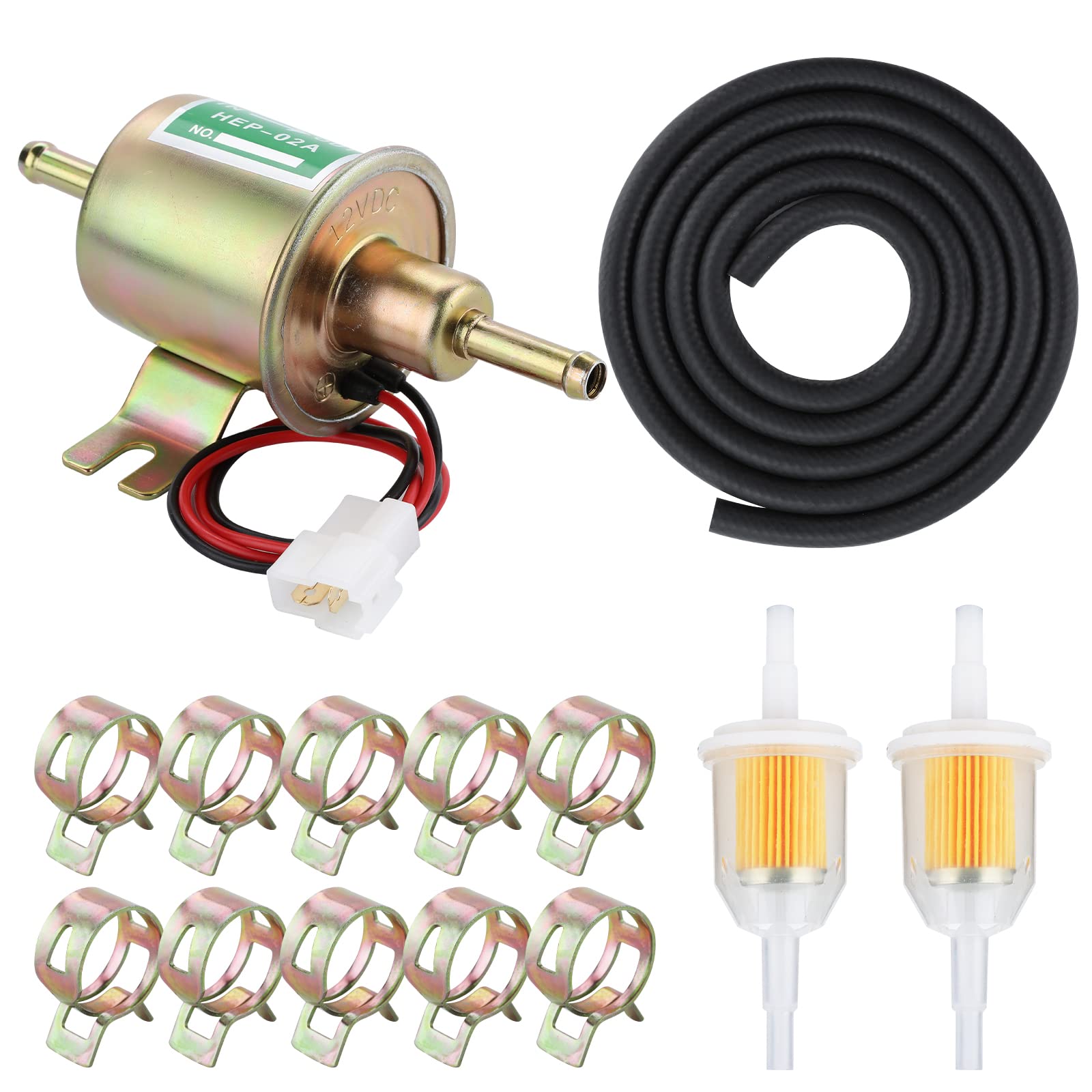 Universal 12v Electric Fuel Pump 2.5-4PSI Low Pressure Gas Diesel Fuel Transfer Pump 12 Volt Inline Fuel Pump for Carburetor Law