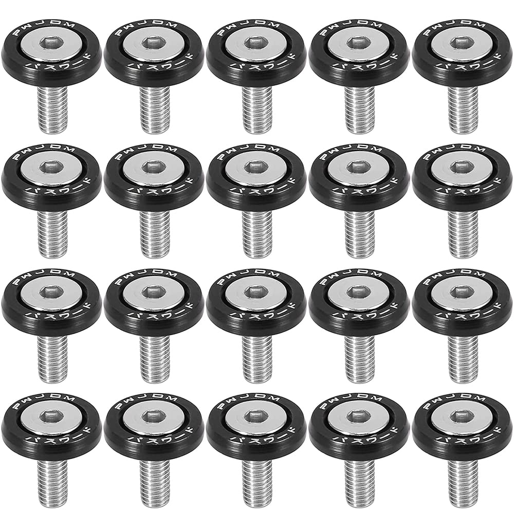 20Pcs/Set Bumper Fender Washers Engine Bay Dress Up Bolts Fasteners M6 Jdm Fender Washer Kit-Black