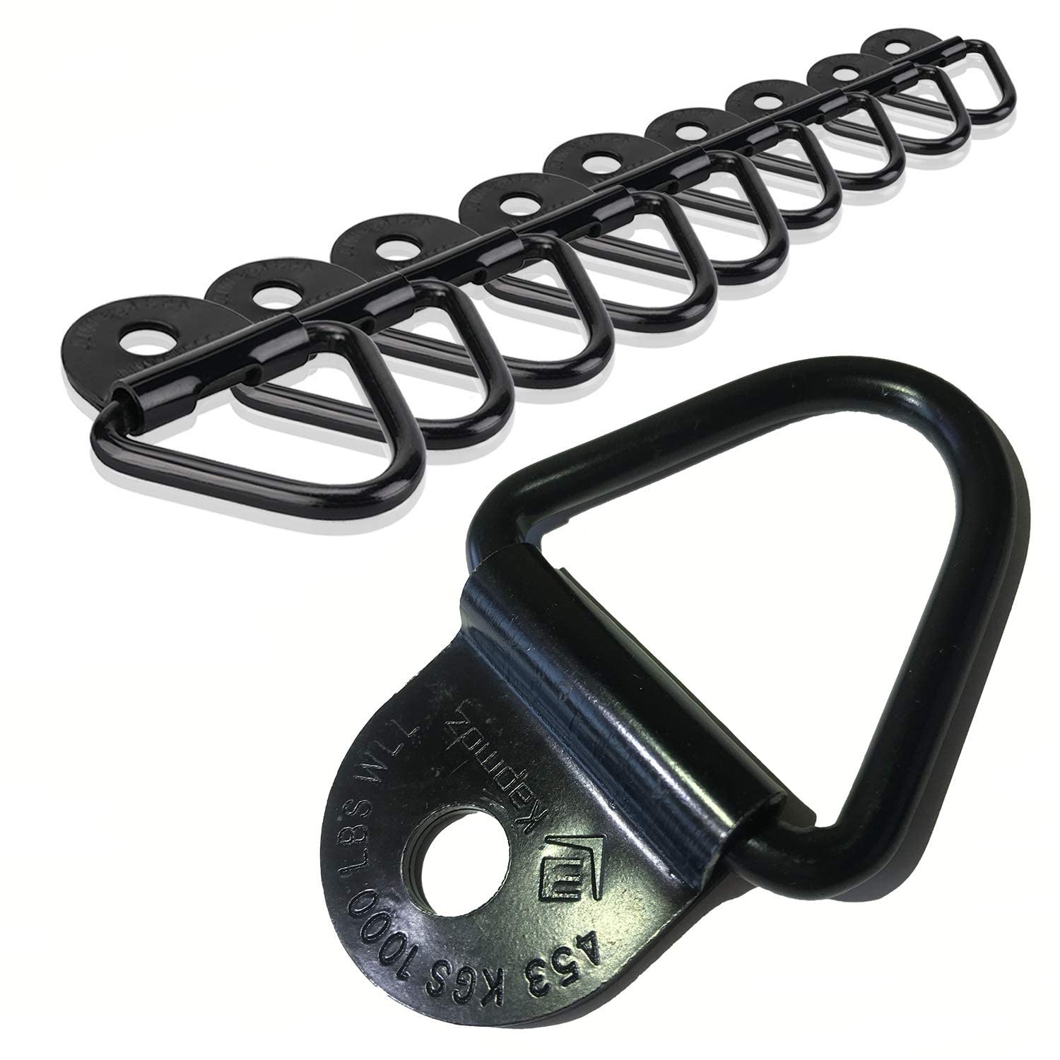 Heavy Duty Truck Bed Tie Down Anchors Rings Trailers Hook Cargo Bolt On V Ring Pickups Rail Accessories (10 Pack)