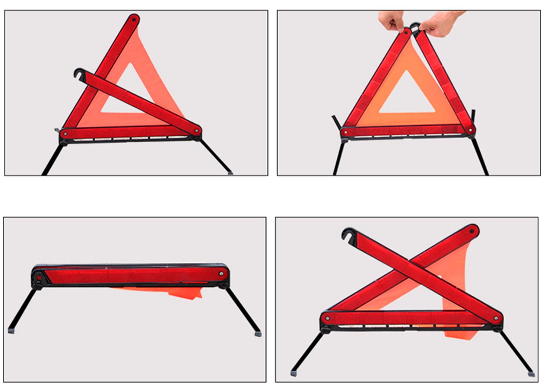 Kafeek Reflective Warning Triangle Emergency Warning Triangle Roadside Safety Triangle Kits (Set Of 3)