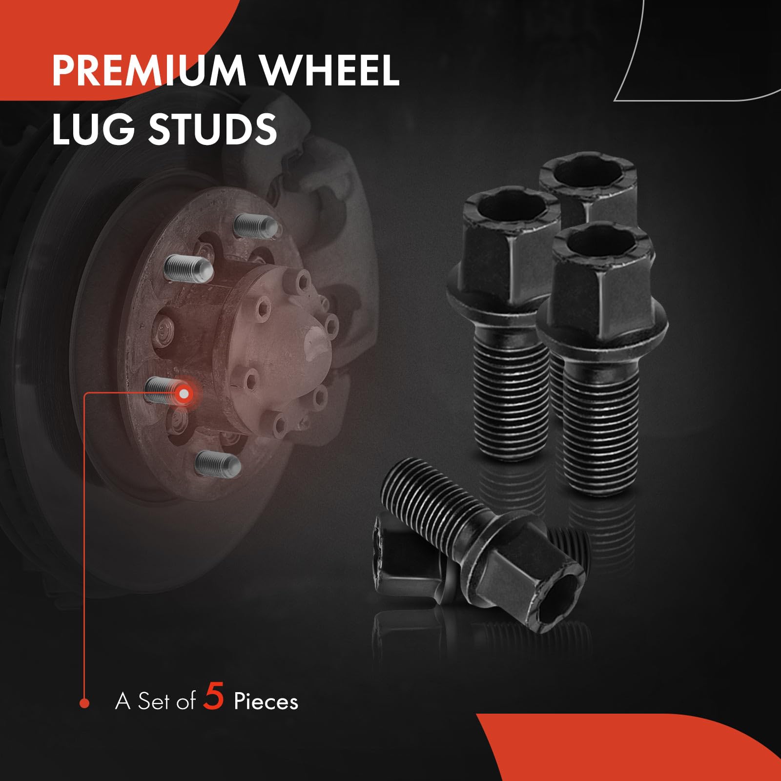 A-Premium M14-1.50 Wheel Studs Compatible With Volkswagen Jetta Passat Cc Golf Tiguan Beetle Audi A3 A4 A5 A6 A7 Quattro A8 Fron