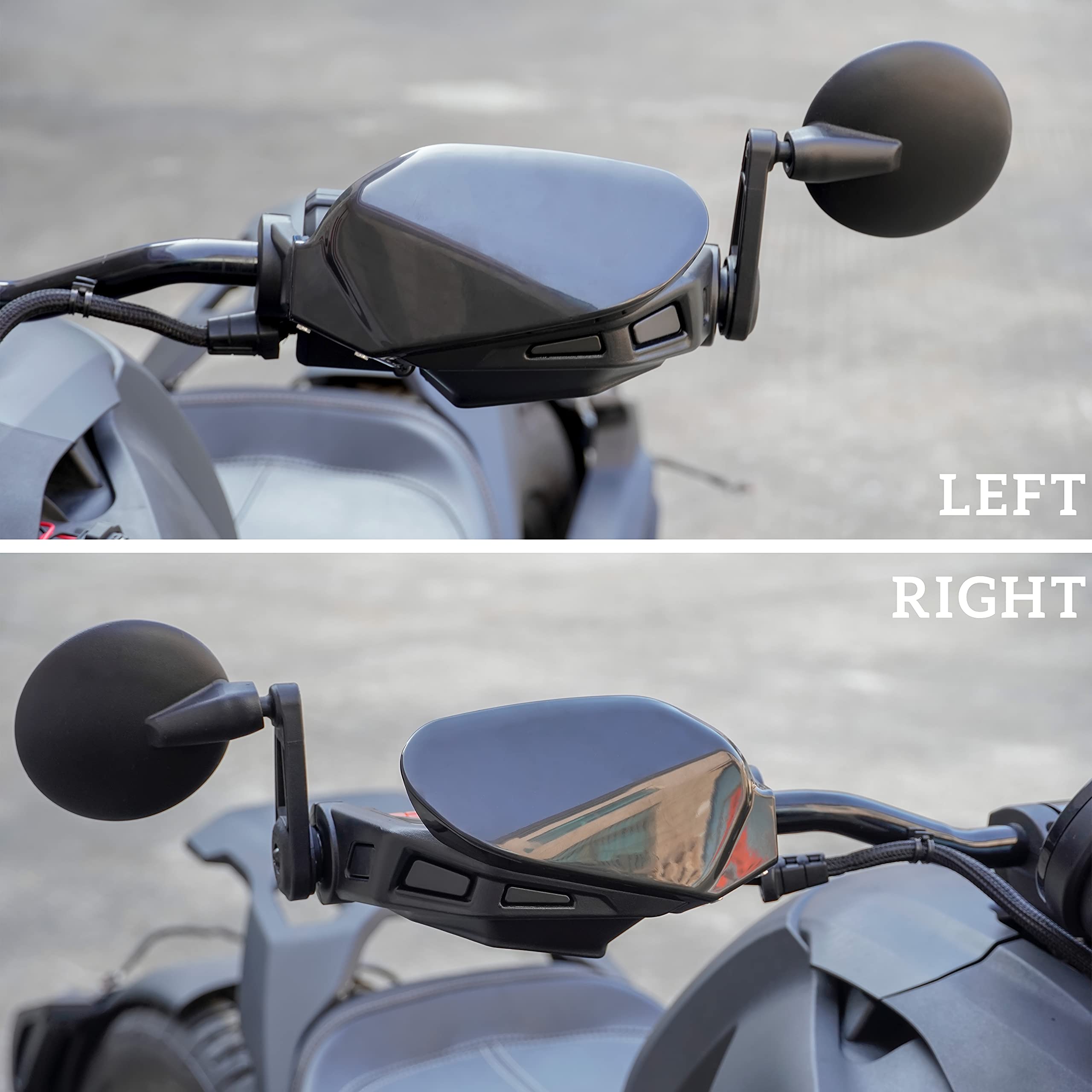 Sautvs Black Handguards Protector Wind Deflector For Can Am Ryker, Plastic Hand Guards Air Deflector Kit For Can-Am Ryker 600 900 Sport Rally Edition All Models Accessories (2Pcs, Replace #219400894)