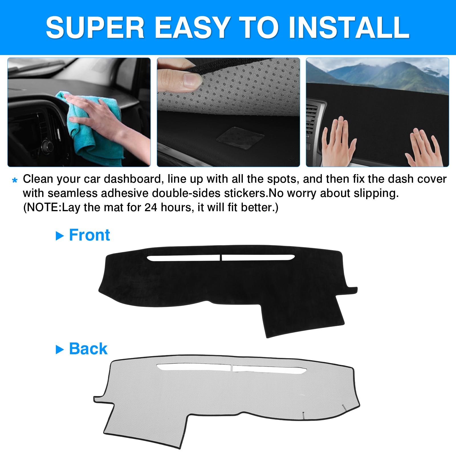 Autorder Dashboard Cover Mat For Toyota 4Runner 2003 2004 2005 2006 2007 2008 2009 Accessories Dash Cover Upgrade Velvet Dash Ma