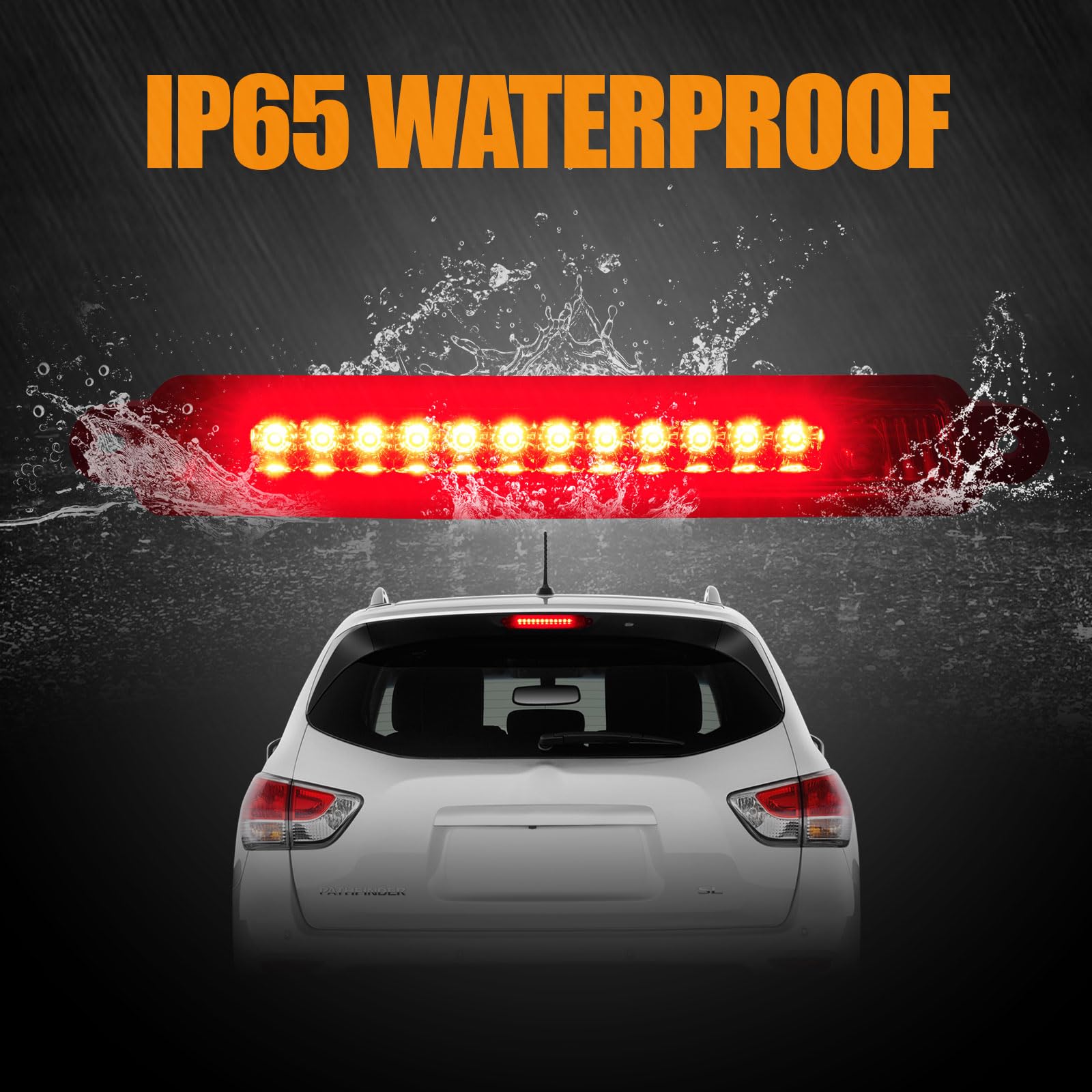 Cxdar Third 3Rd Brake Light Led For 2004-2015 Nissan Armada, High Mount Rear Brake Lights Assembly For 2004-2010 Infiniti Qx56,