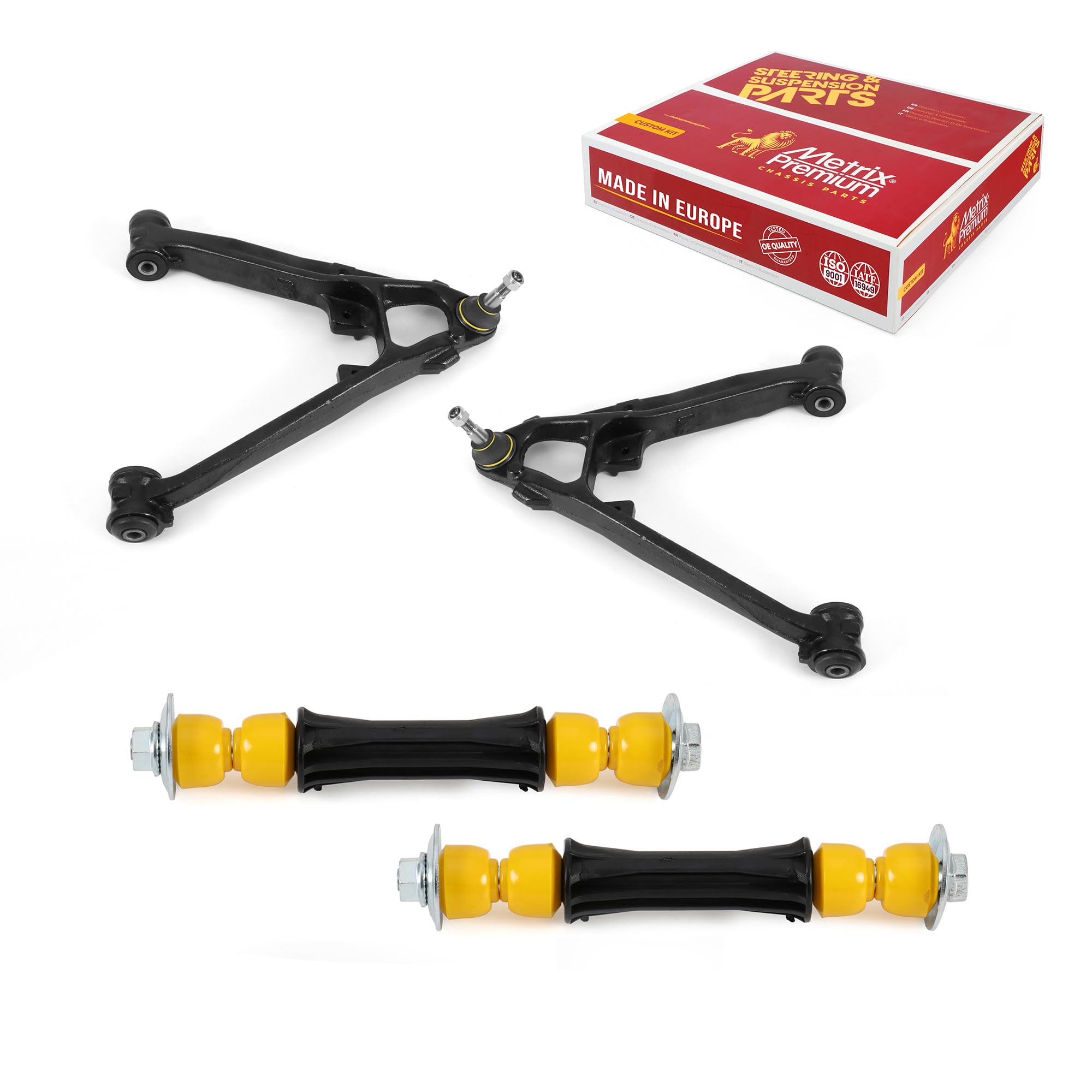 Metrix Premium Chassis Parts - 4 Pc Front L/R Lower Control Arm & Front Sway Bar Stabilizer End Link Kit Fits 07-14 Cadillac Esc