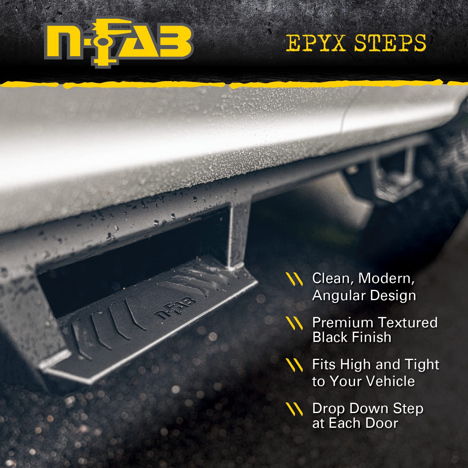 N-Fab Epyx Steps For Silverado/Sierra | Cab Length, Steel, Textured Black | Exc17Cc-Tx | Fits 2017-2019 Chevrolet Silverado/Gmc Sierra 2500 / 3500 2500 / 3500 Classic Model & Others