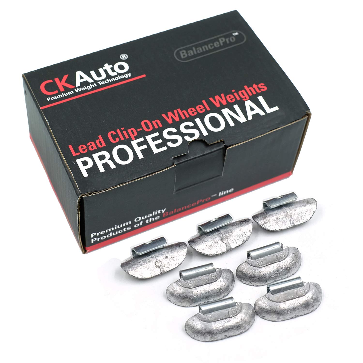 Ckauto P Style 3/4Oz, 0.75Oz Lead Clip On Wheel Weights, Uncoated, 50Pcs/Box