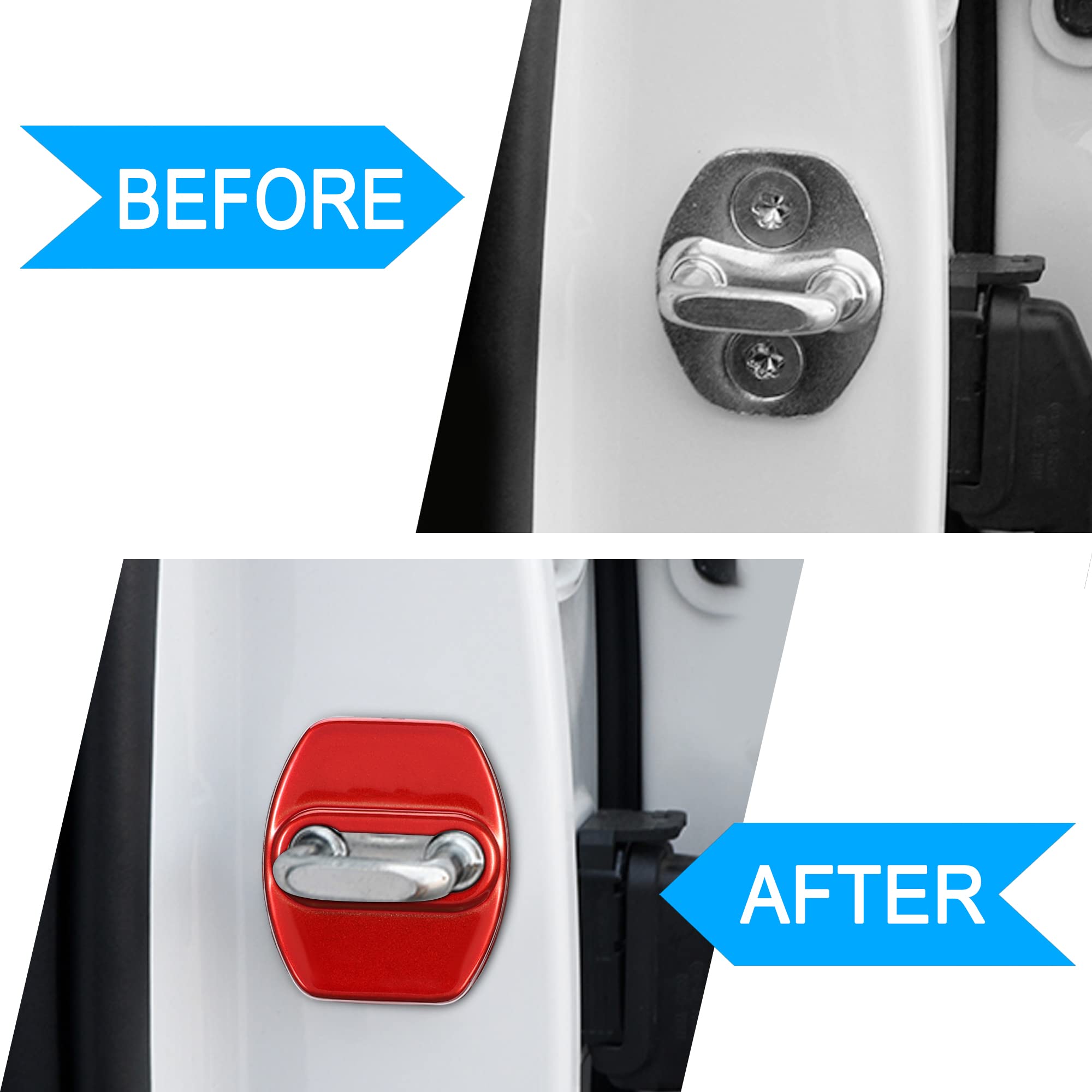 Tomall 4Pcs Car Door Lock Latches Cover Protector Compatible With Kia Stinger Sorento Soul Gt-Line Gt2 Gt1 Optima Forte K5 Acces